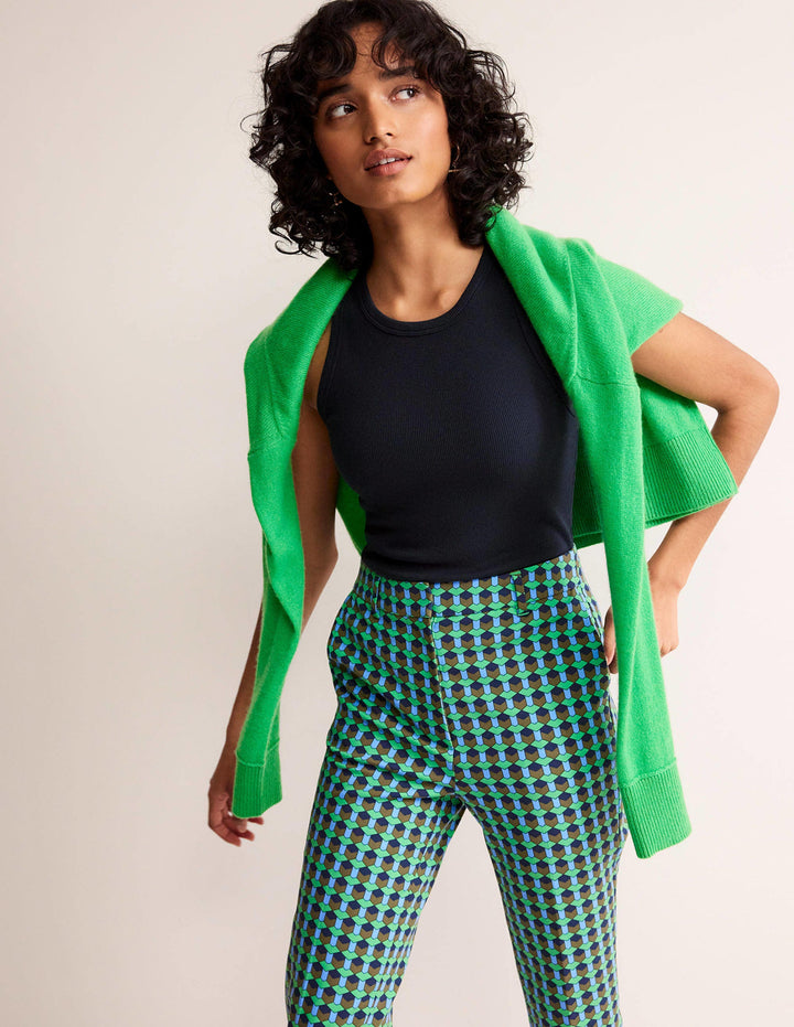 Cotton Ribbed Vest-Navy