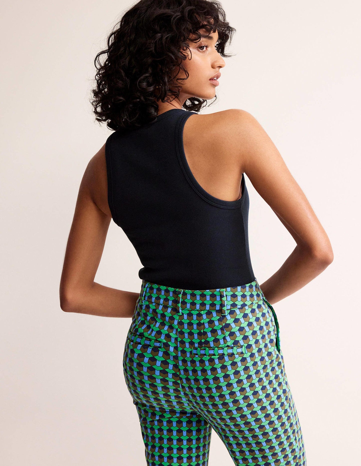 Cotton Ribbed Vest-Navy