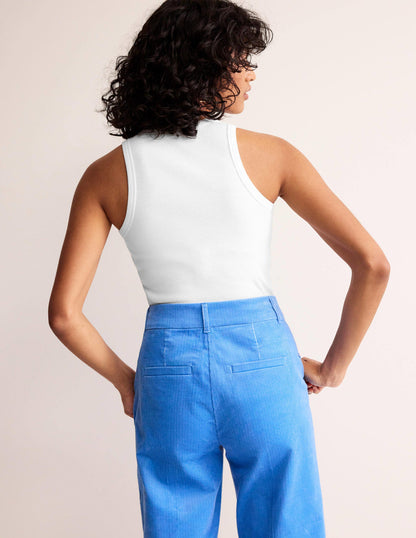 Cotton Ribbed Vest-White-3