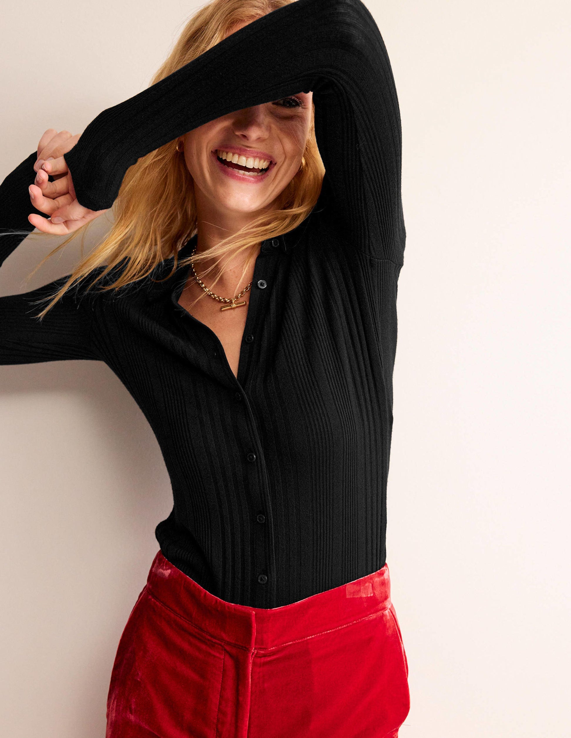 Charlotte Jersey Shirt-Black-4