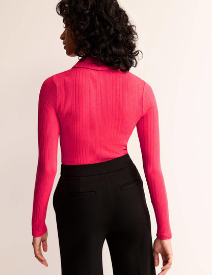 Charlotte Jersey Shirt-Pop Peony-3