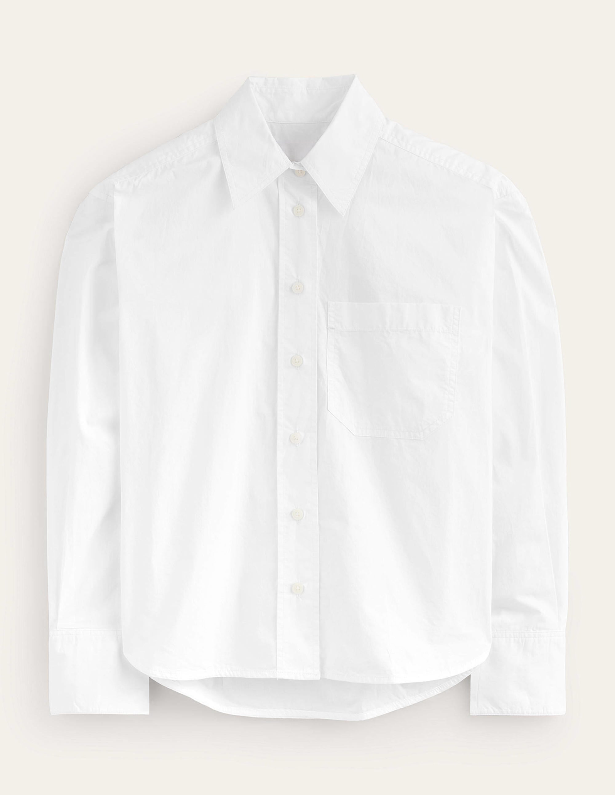 Relaxed Cotton-Poplin Shirt-White - Image 5