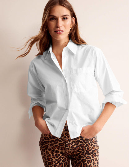 Relaxed Cotton-Poplin Shirt-White-1
