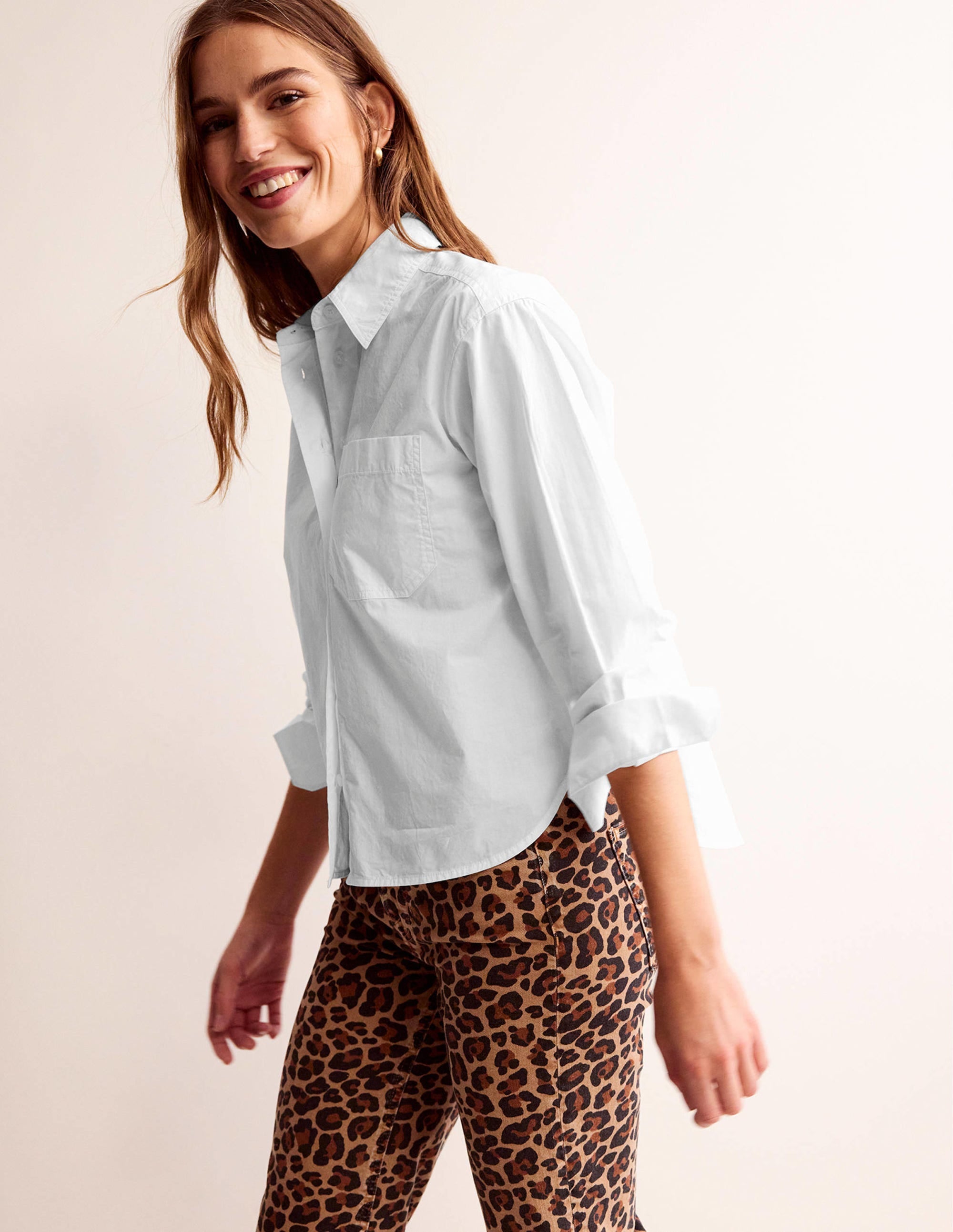 Relaxed Cotton-Poplin Shirt-White - Image 4