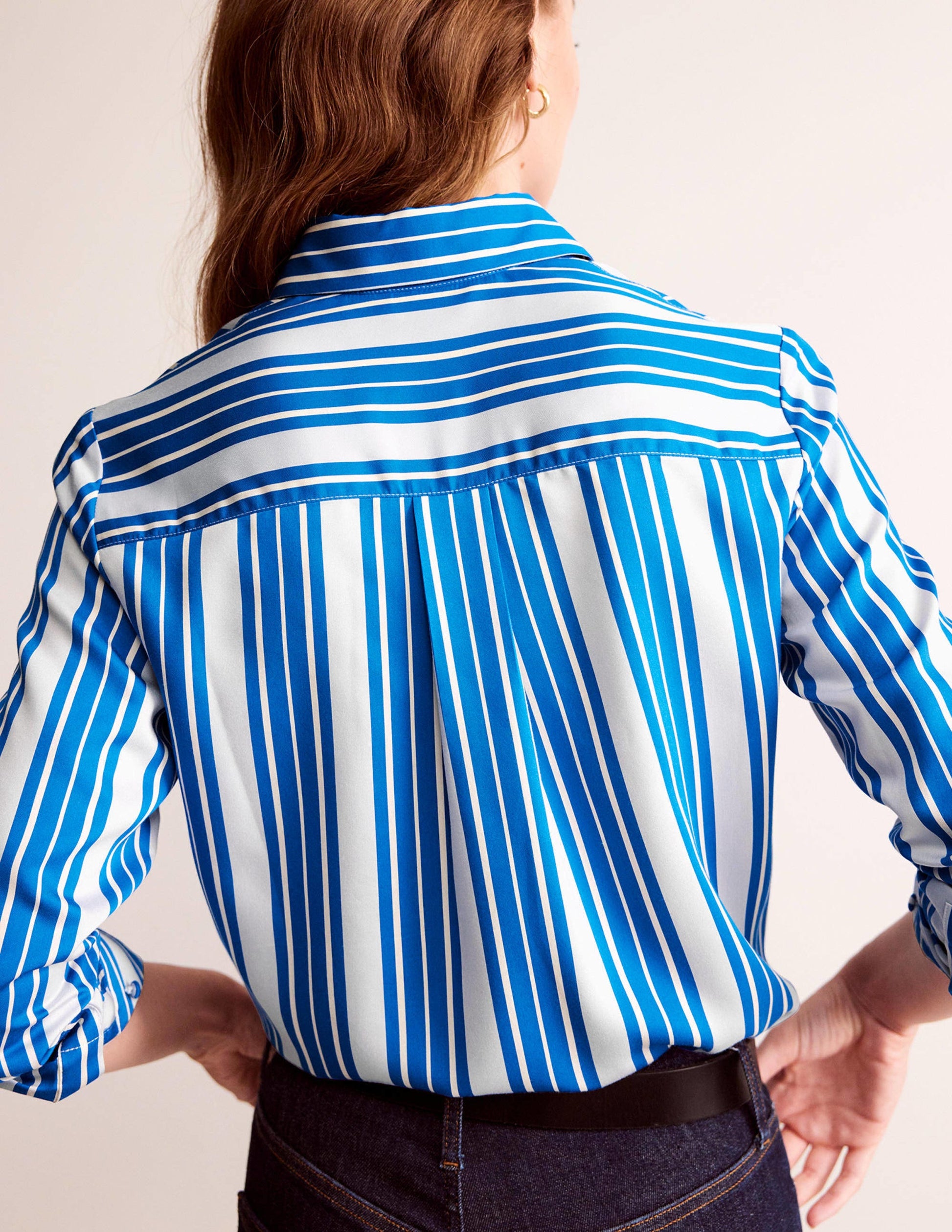 Straight-Fit Woven Shirt-Blue Stripe-3