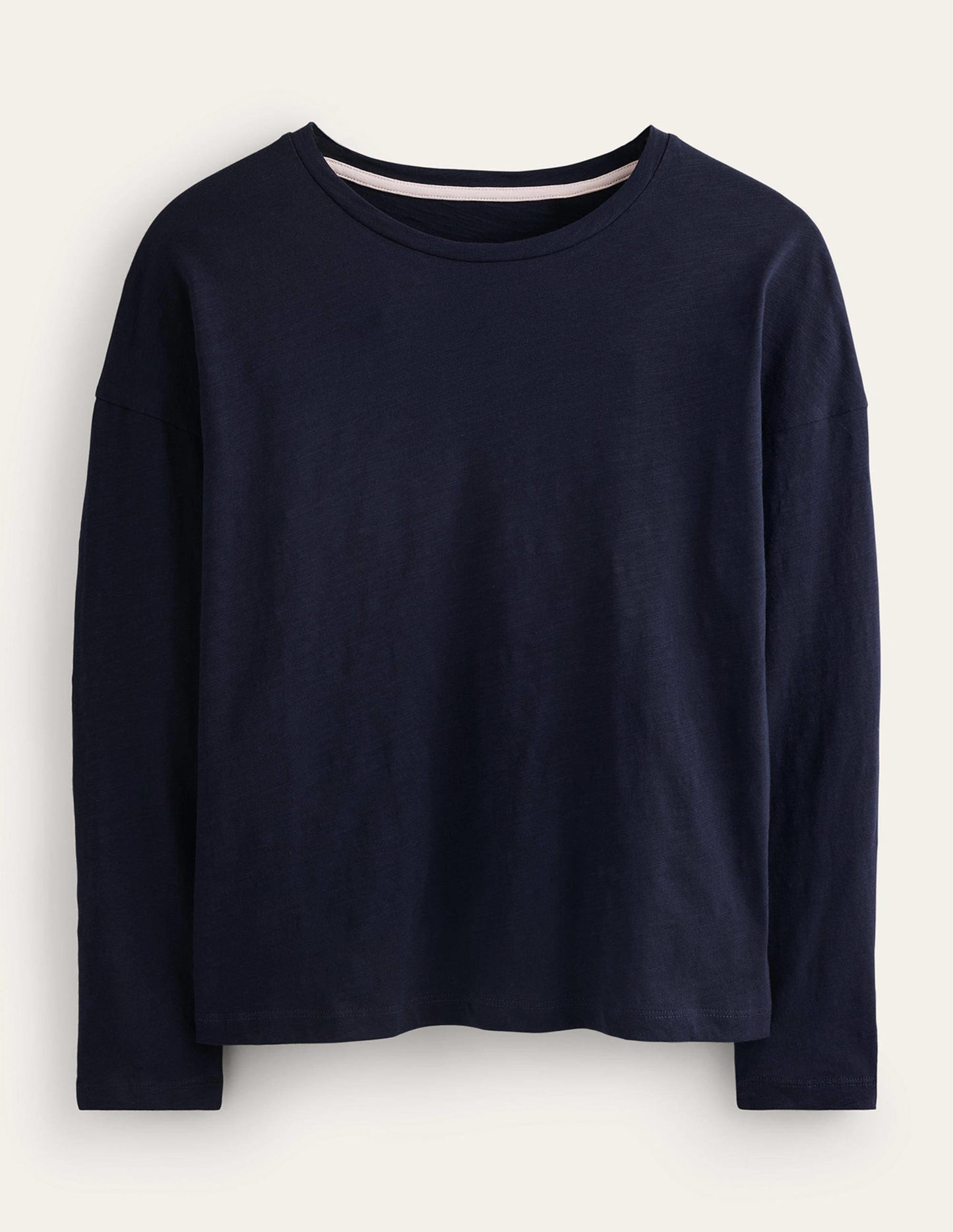 Cotton Dropped Shoulder Top-Navy