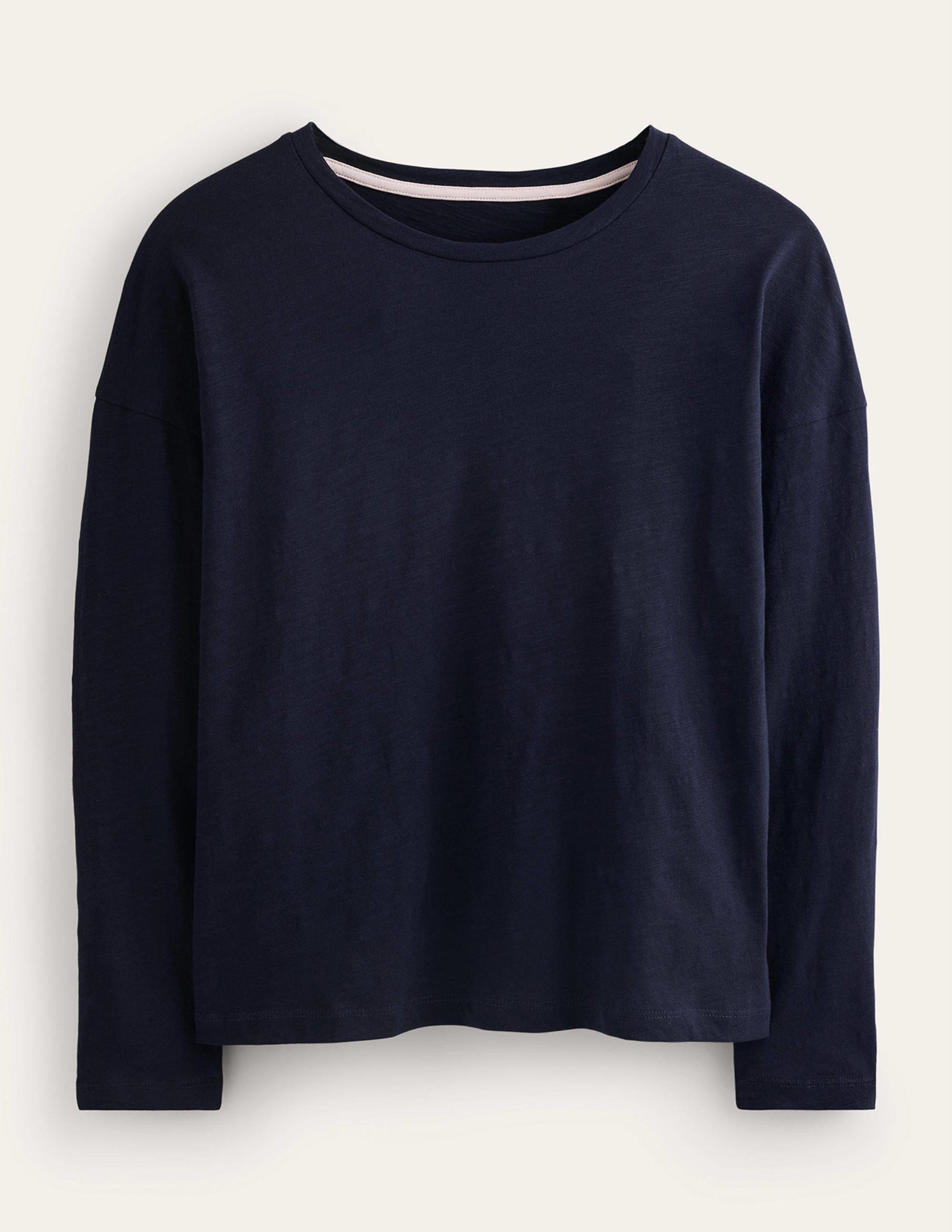 Cotton Dropped Shoulder Top-Navy-5