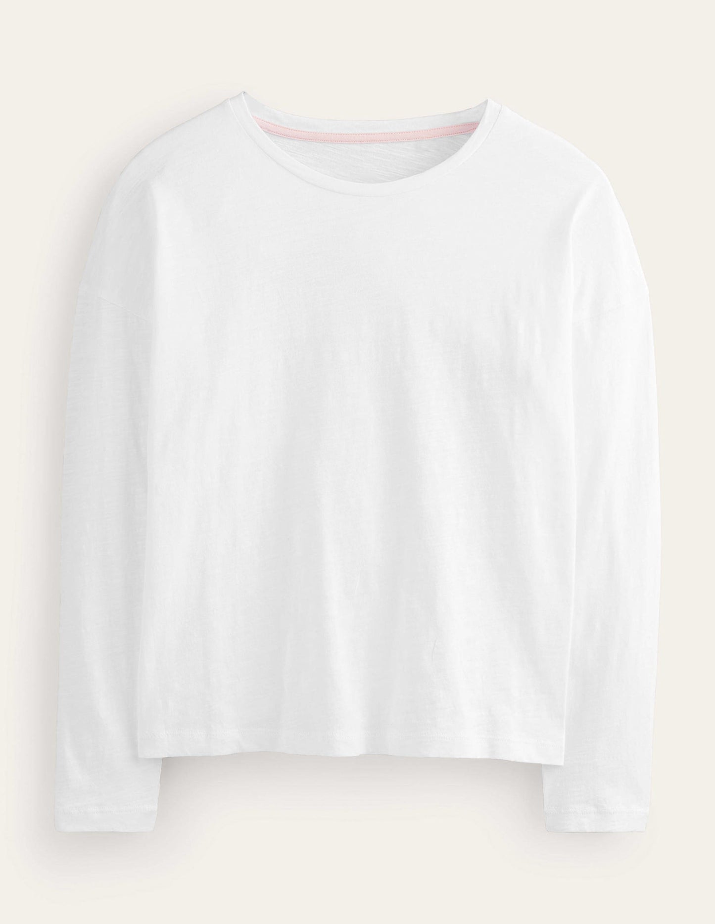 Cotton Dropped Shoulder Top-White