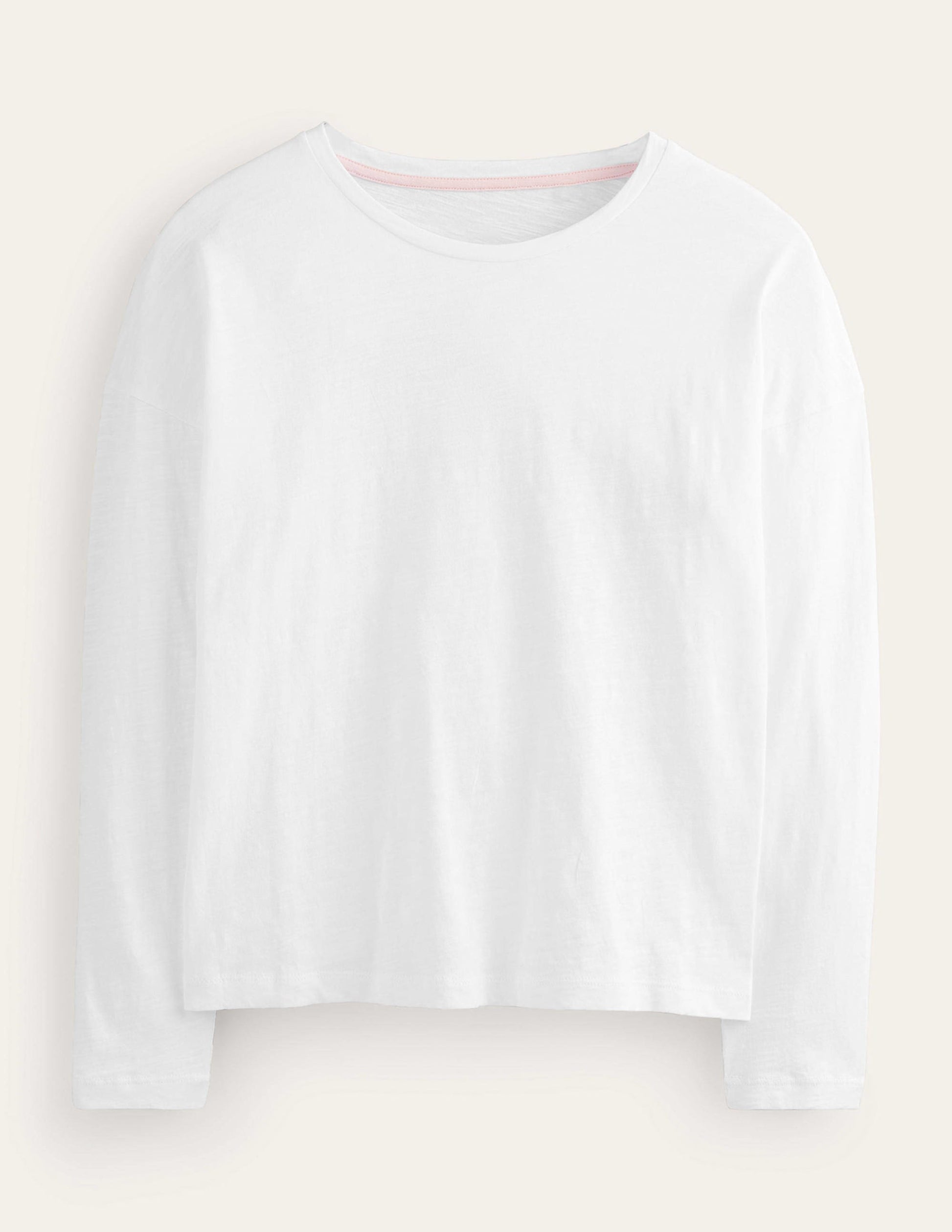 Cotton Dropped Shoulder Top-White-5