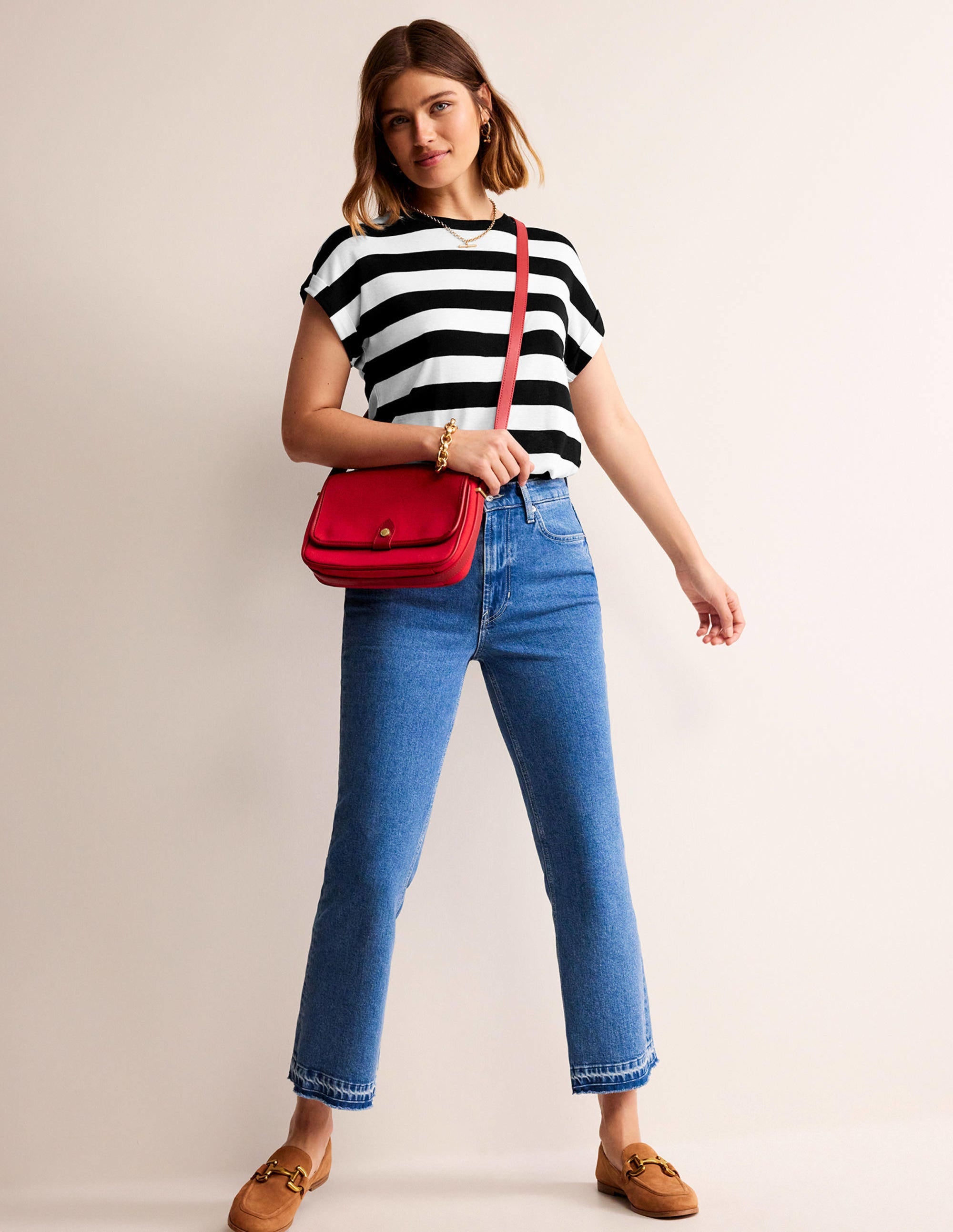 Tamsin Short Sleeve Top-Black, Ivory - Image 4