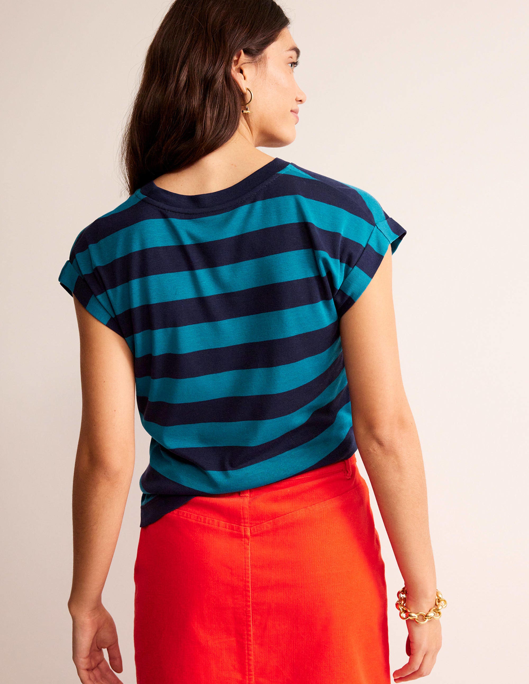 Tamsin Short Sleeve Top-Navy, Blue - Image 3