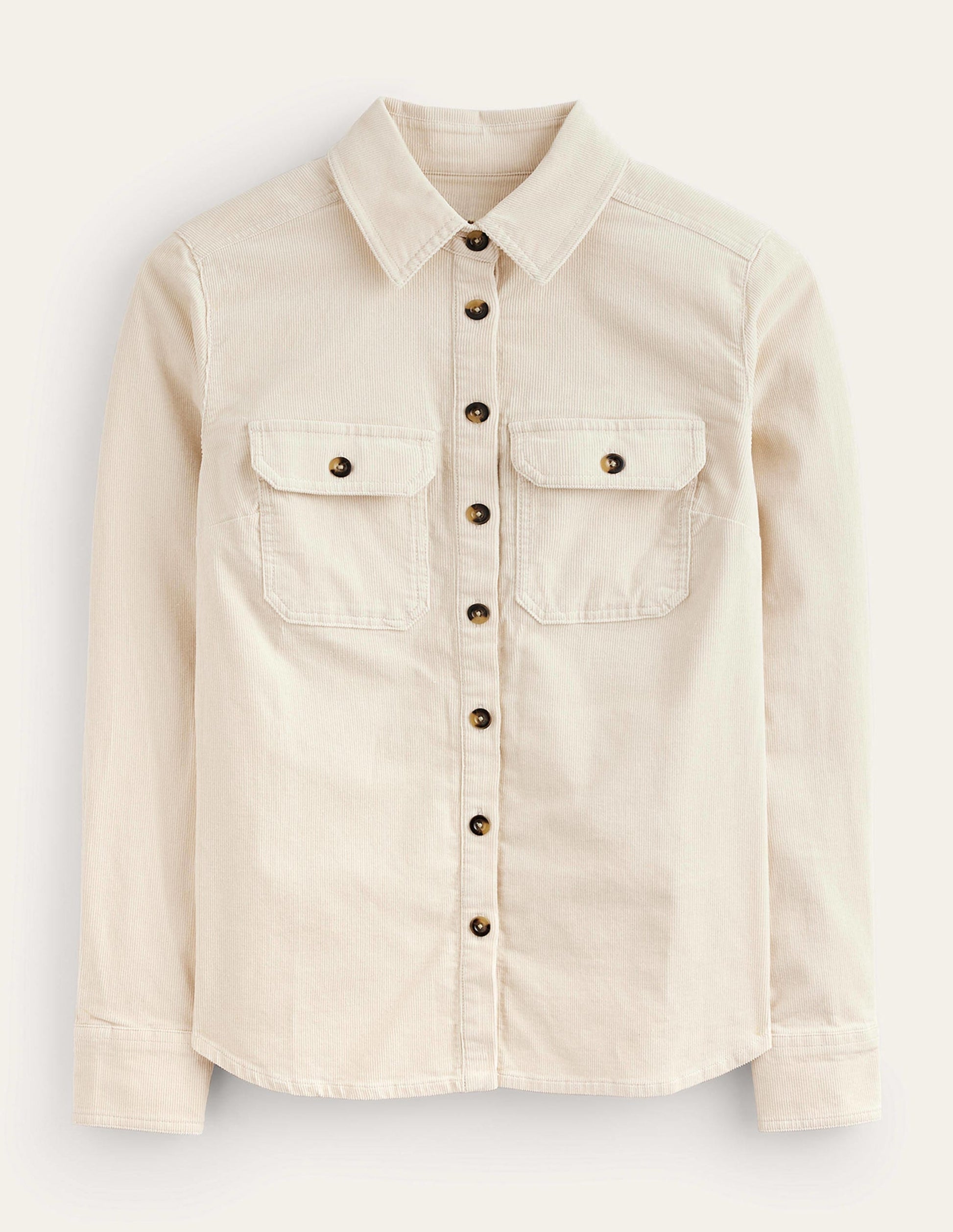 Straight-Fit Corduroy Shirt-Vanilla-6