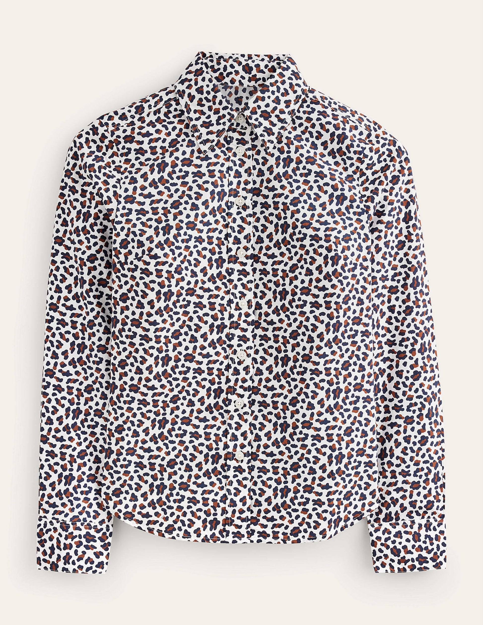 Sienna Cotton Shirt-Cognac, Leopard Stamp-5