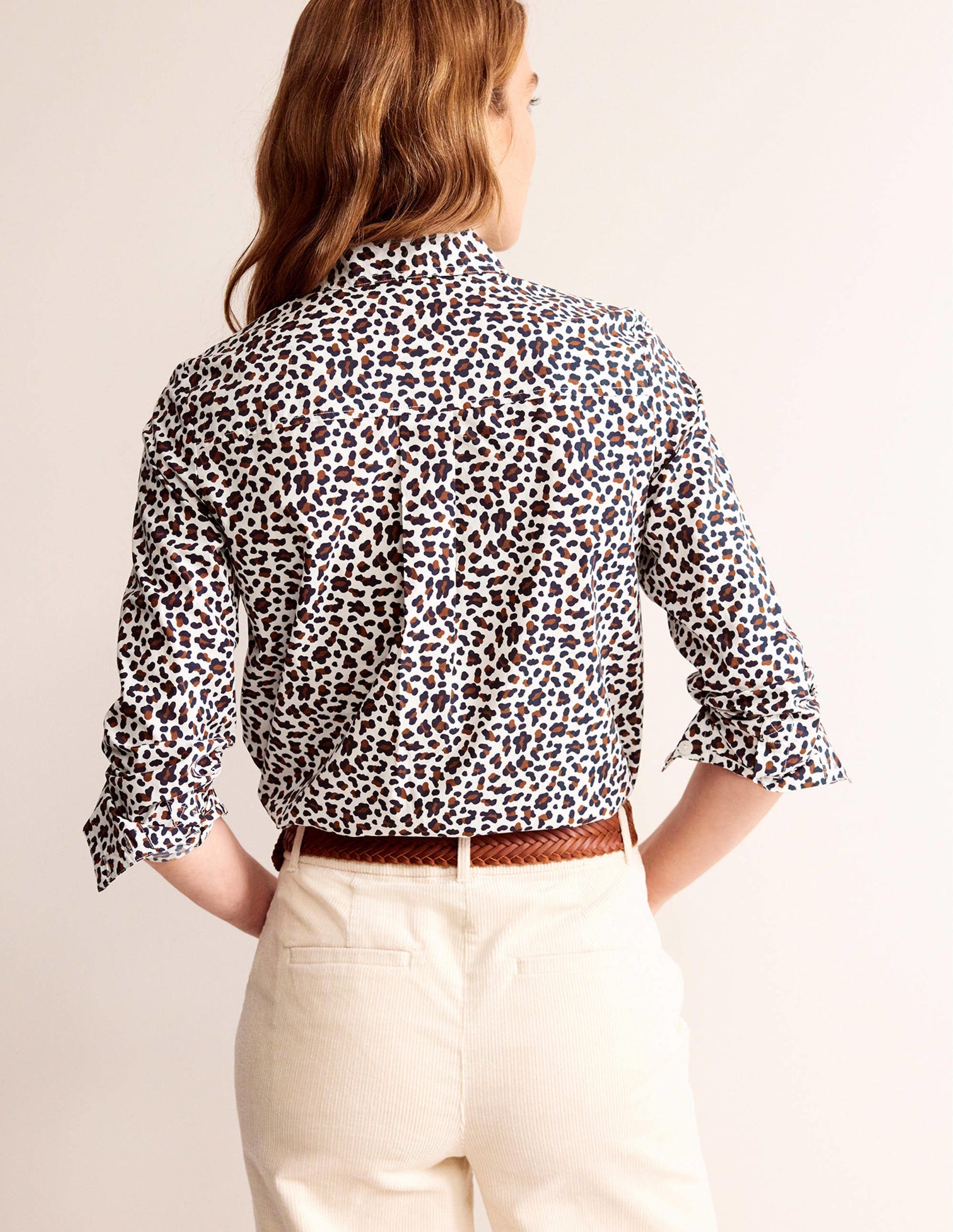 Sienna Cotton Shirt-Cognac, Leopard Stamp-3