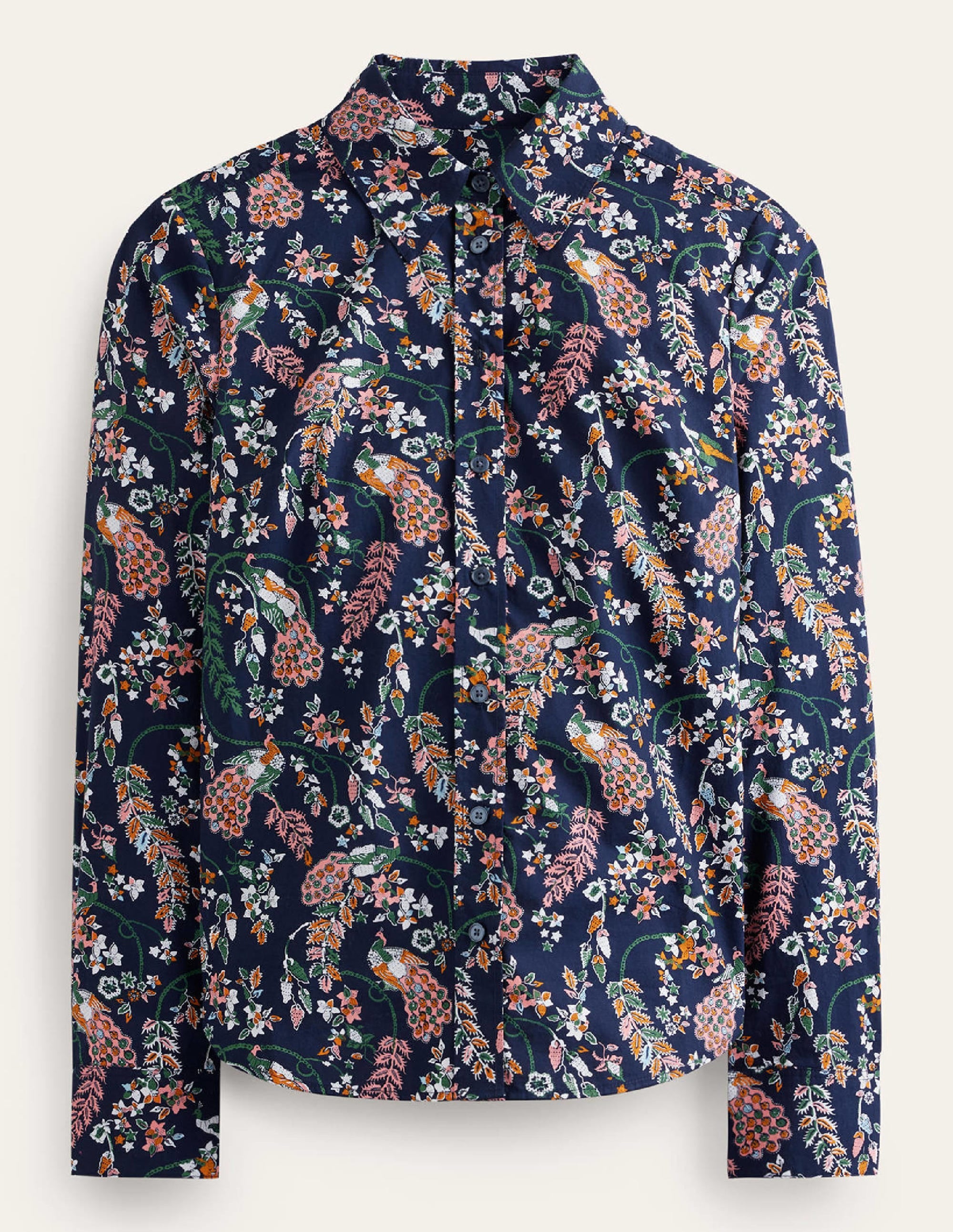 Sienna Cotton Shirt-French Navy, Peacock - Image 6