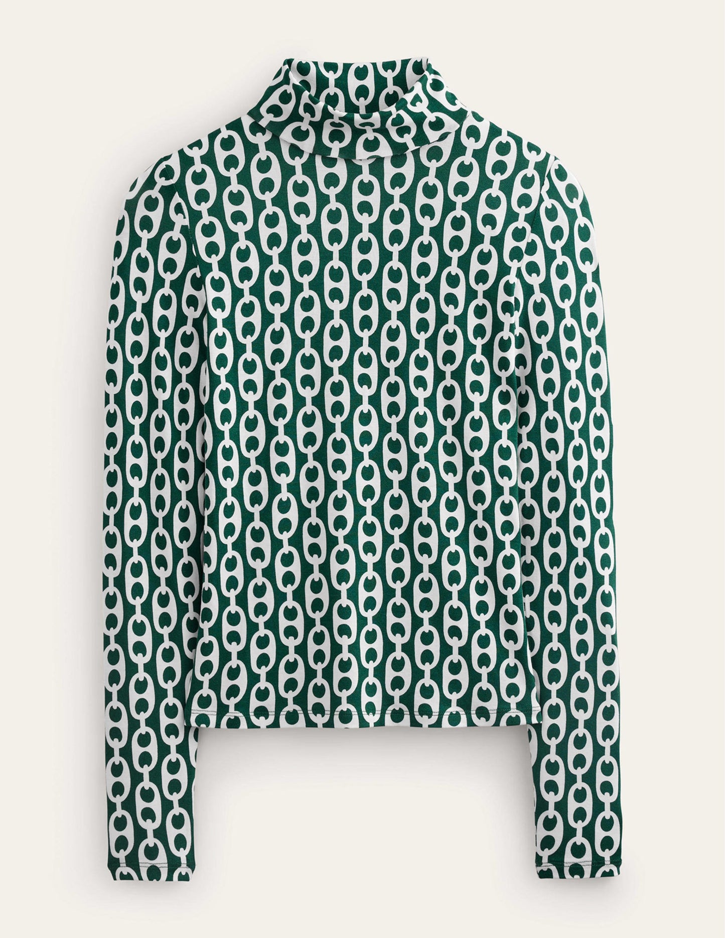 Polly Jersey Top-Emerald Night, Geo Chain