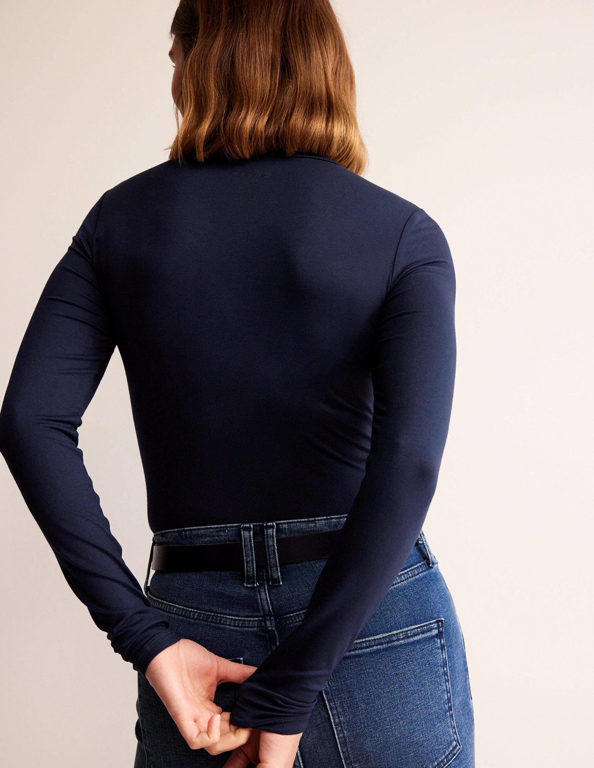 Polly Jersey Top-French Navy-3