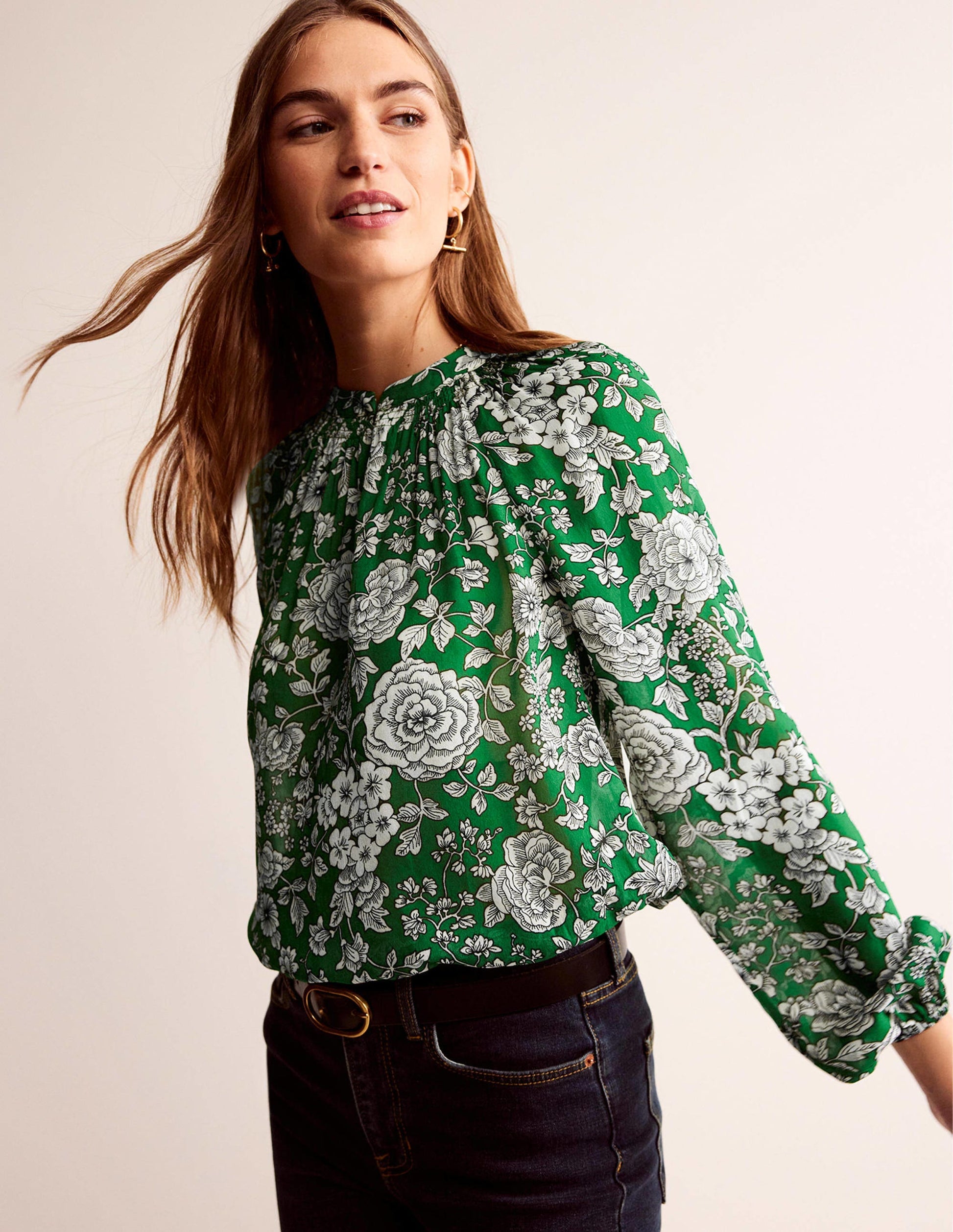 Grace Top-Highland Green, Carnation-1