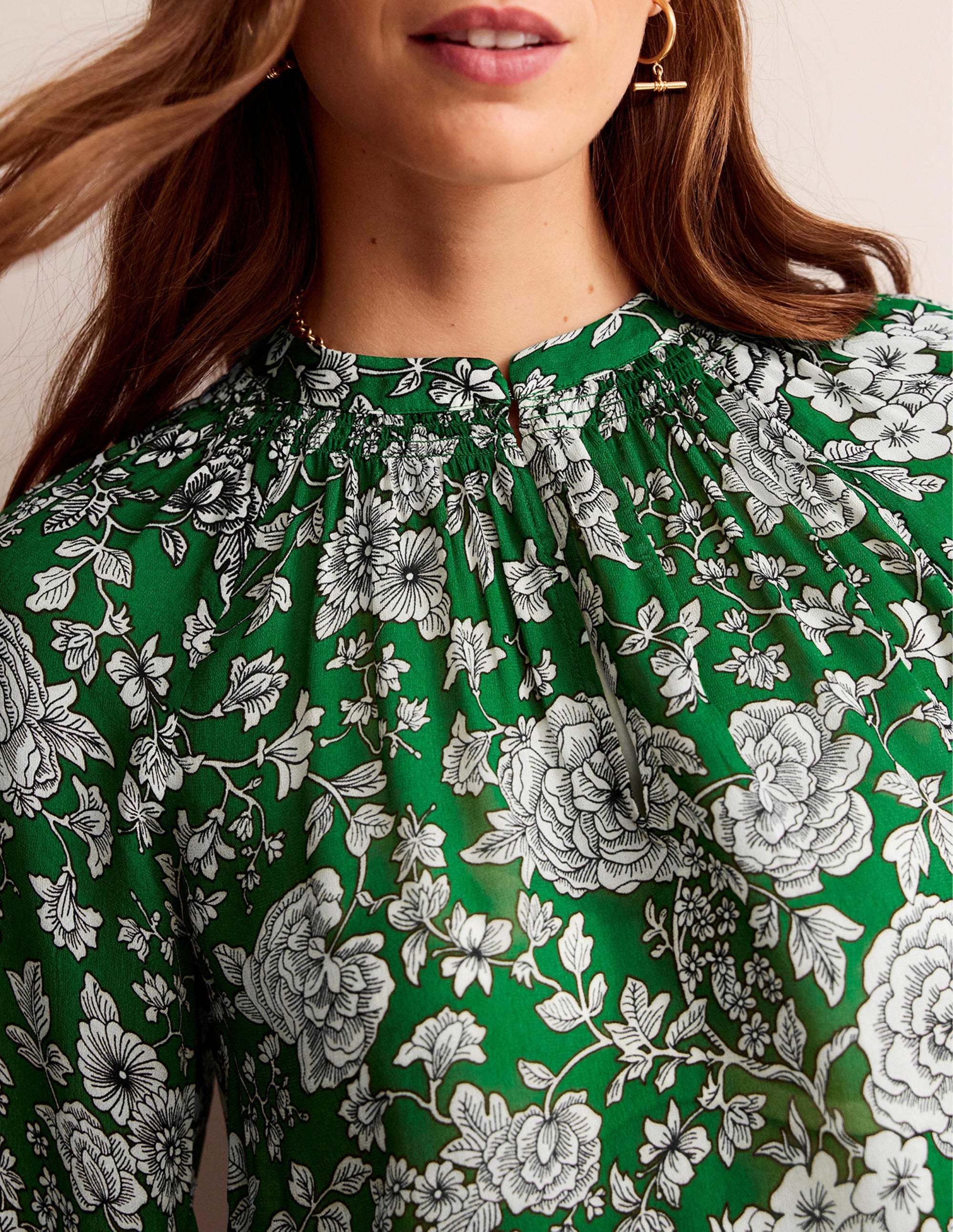 Grace Top-Highland Green, Carnation - Image 2