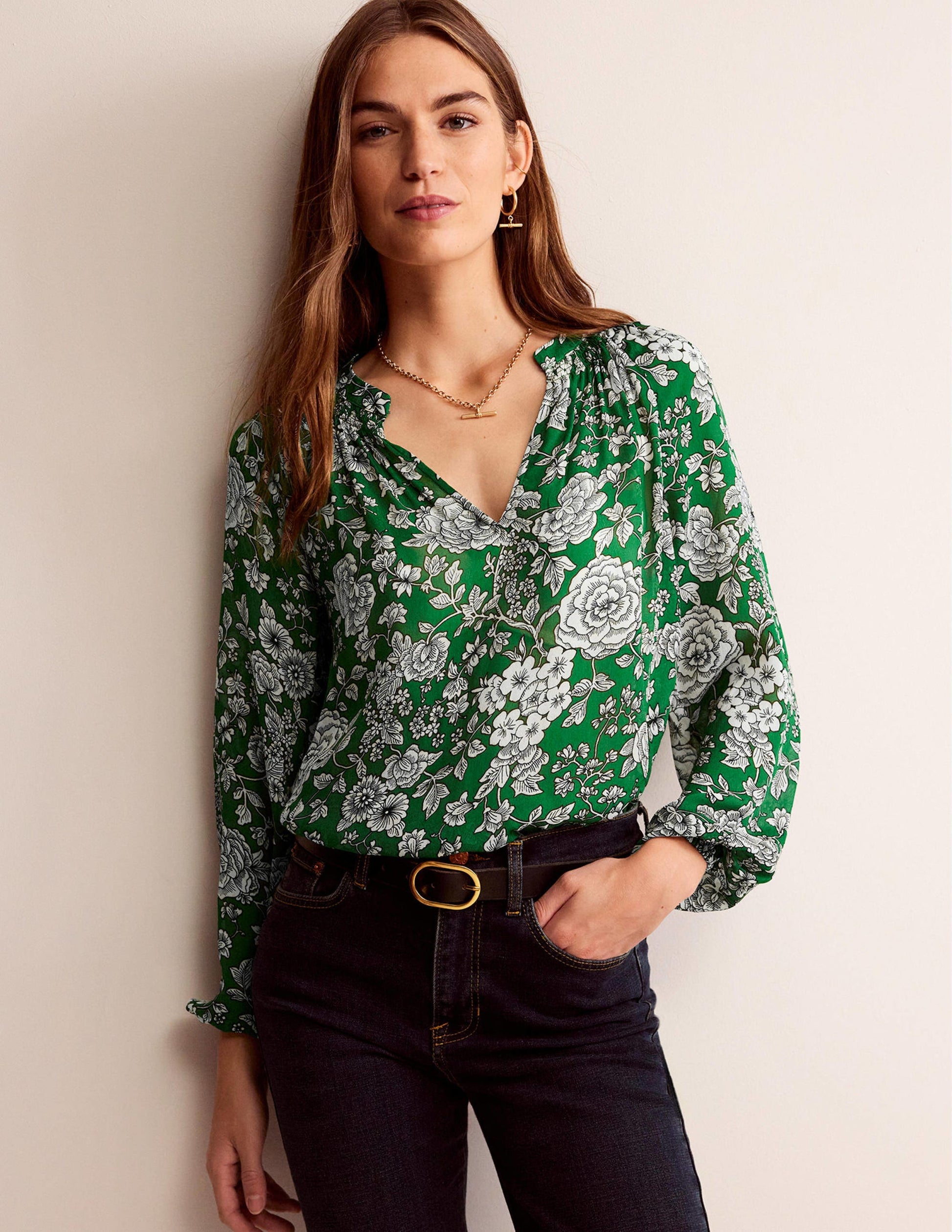 Grace Top-Highland Green, Carnation-4
