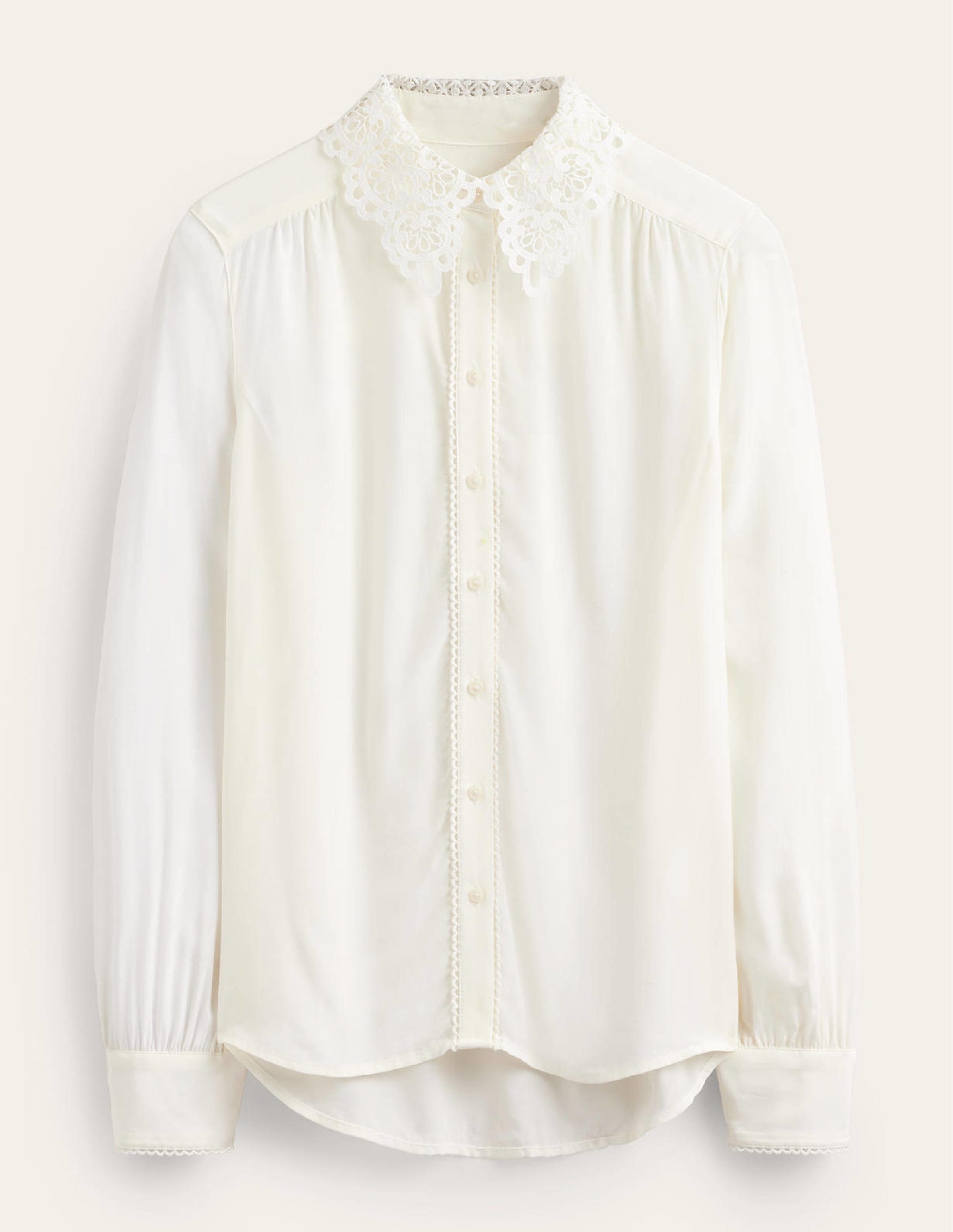 Lace-Collar Shirt-Ivory - Image 5