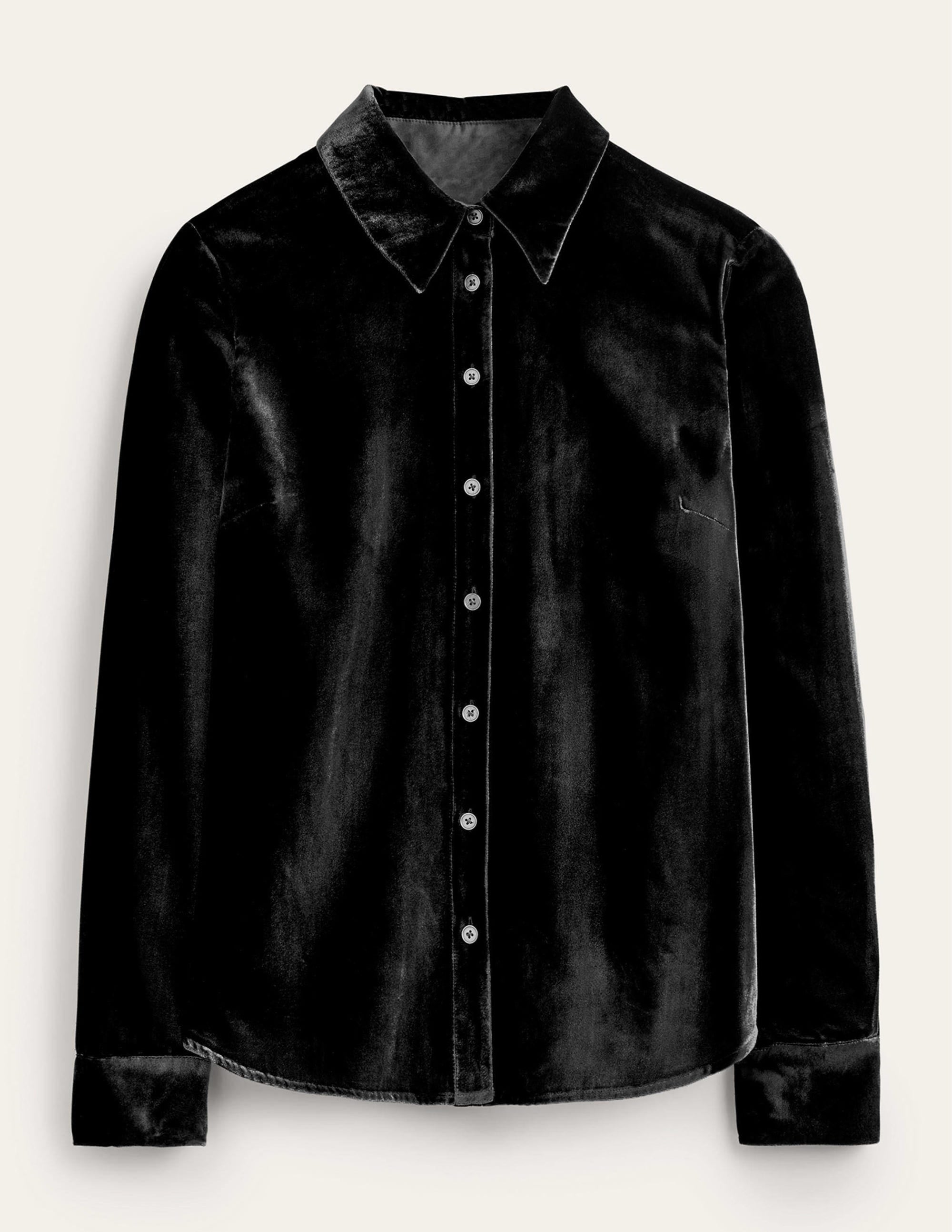 Sienna Velvet Shirt-Black - Image 5