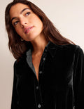 Sienna Velvet Shirt-Black