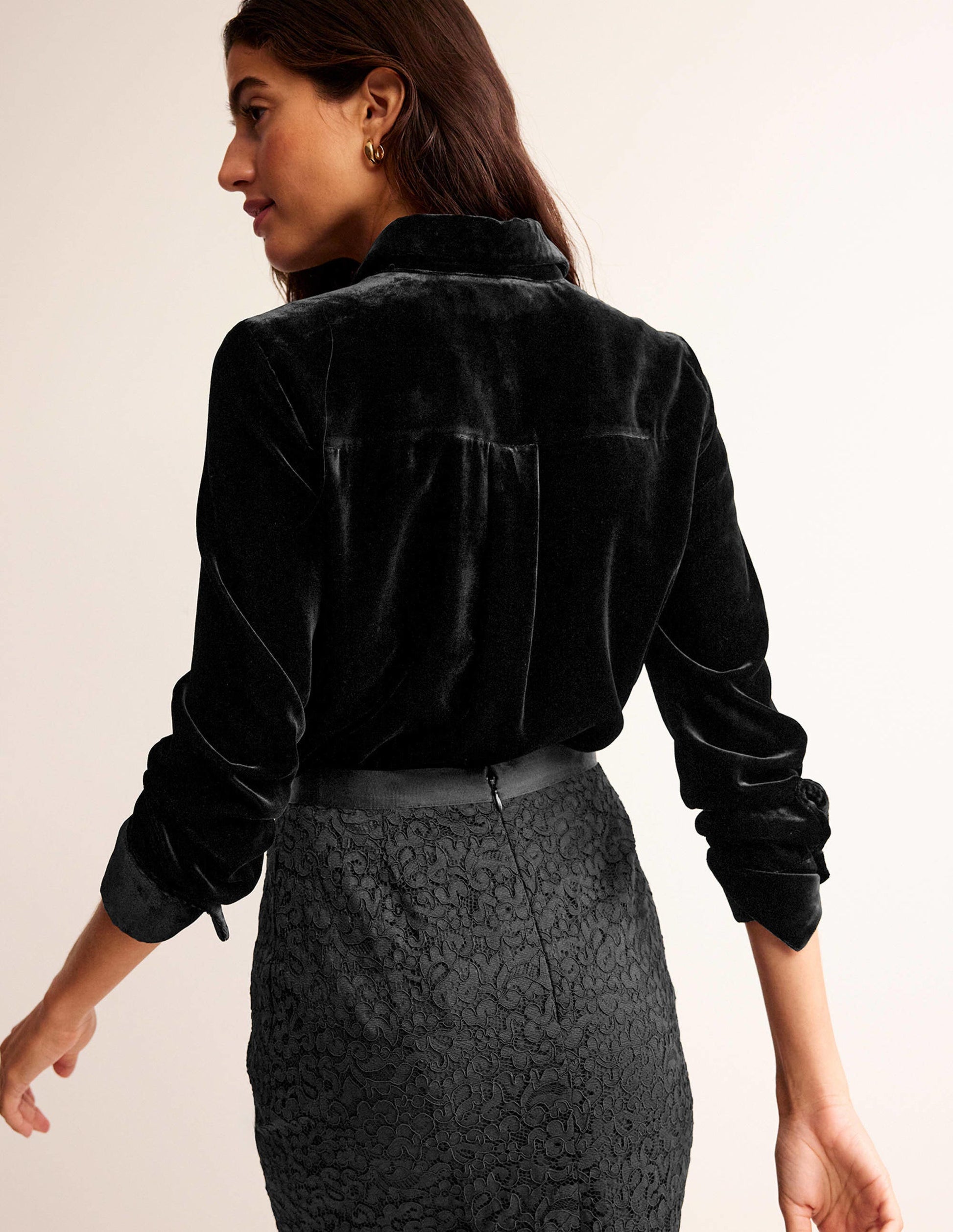 Sienna Velvet Shirt-Black-3