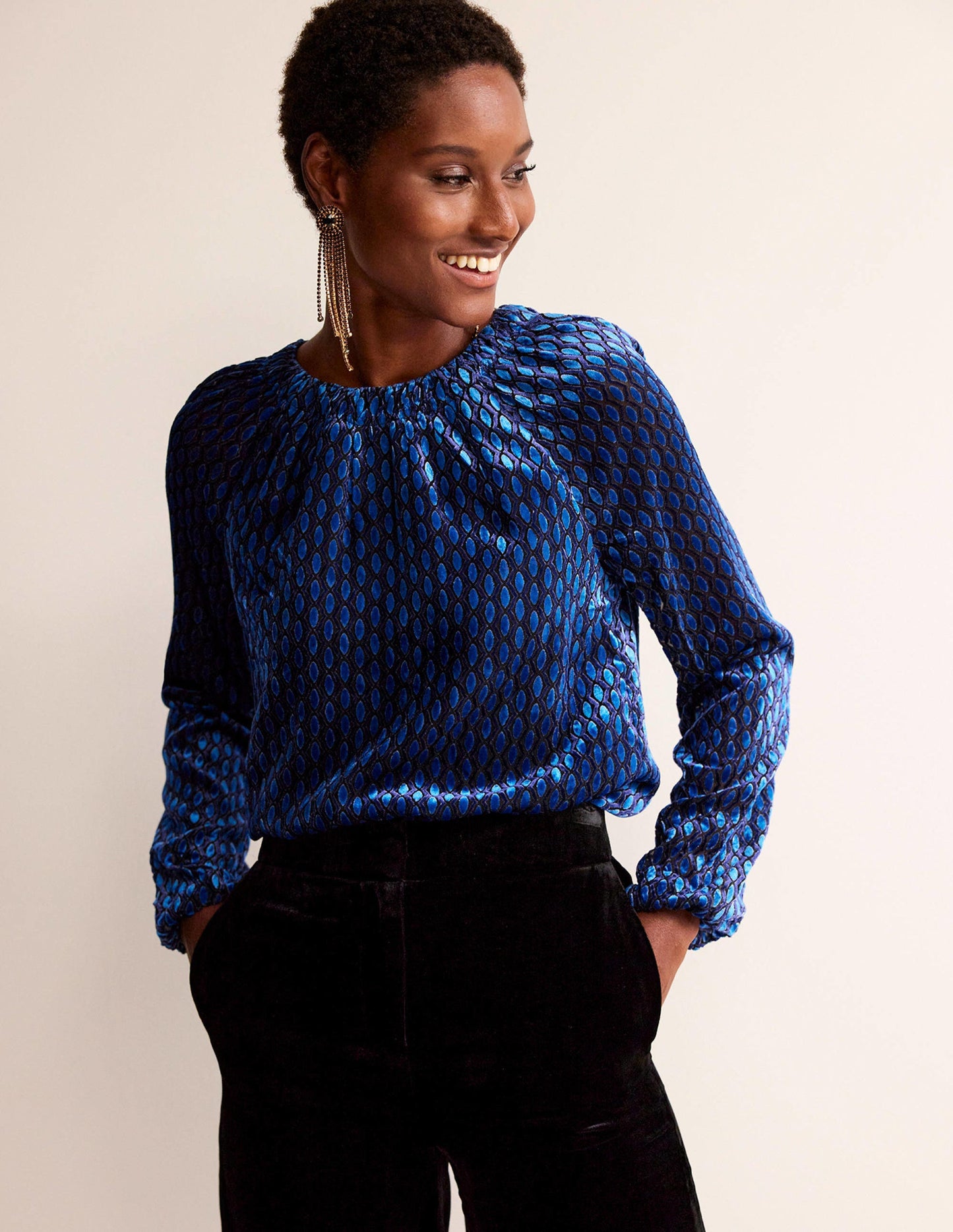 Bow-Back Top-Bright Cobalt, Geo Valley