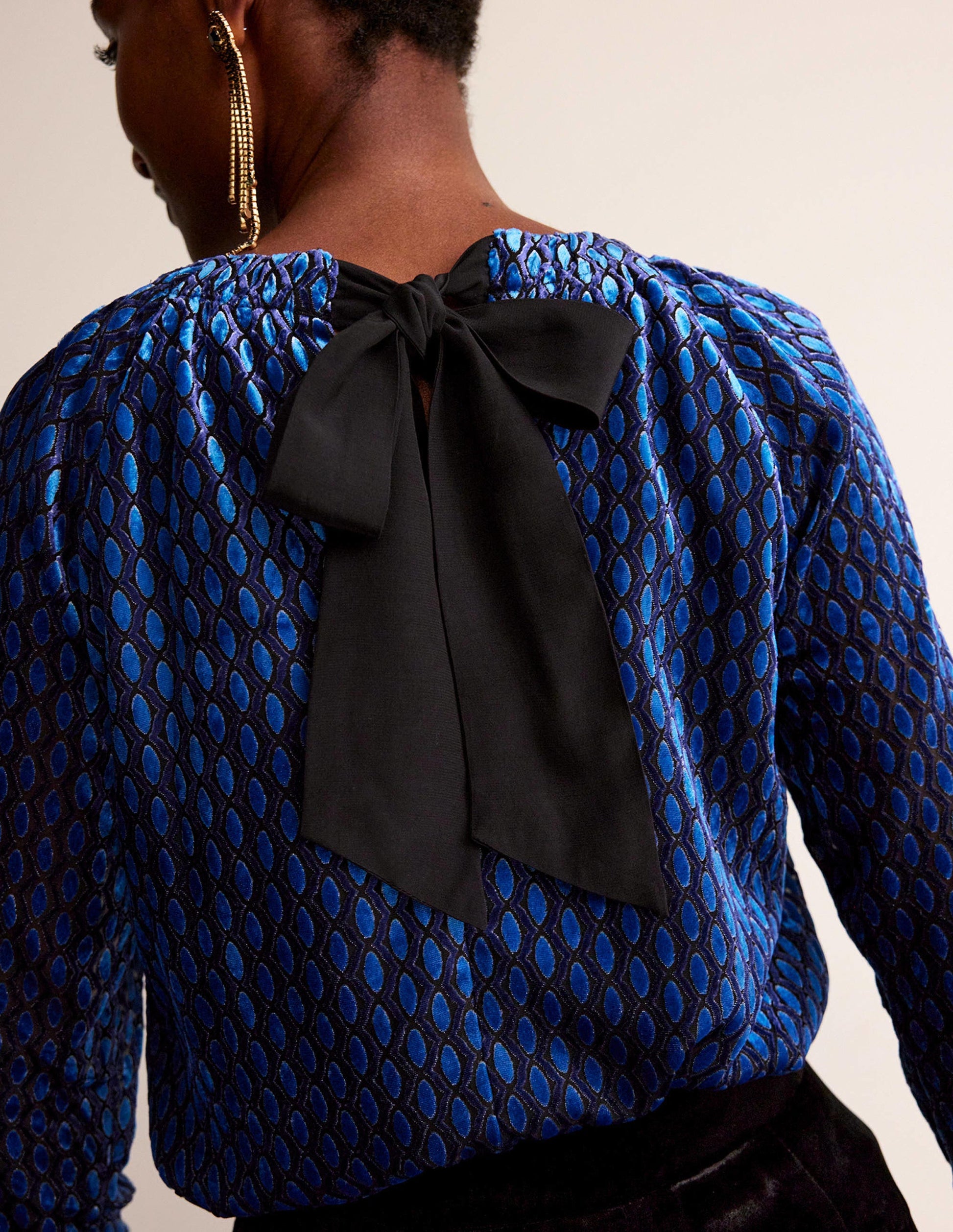 Bow-Back Top-Bright Cobalt, Geo Valley-2