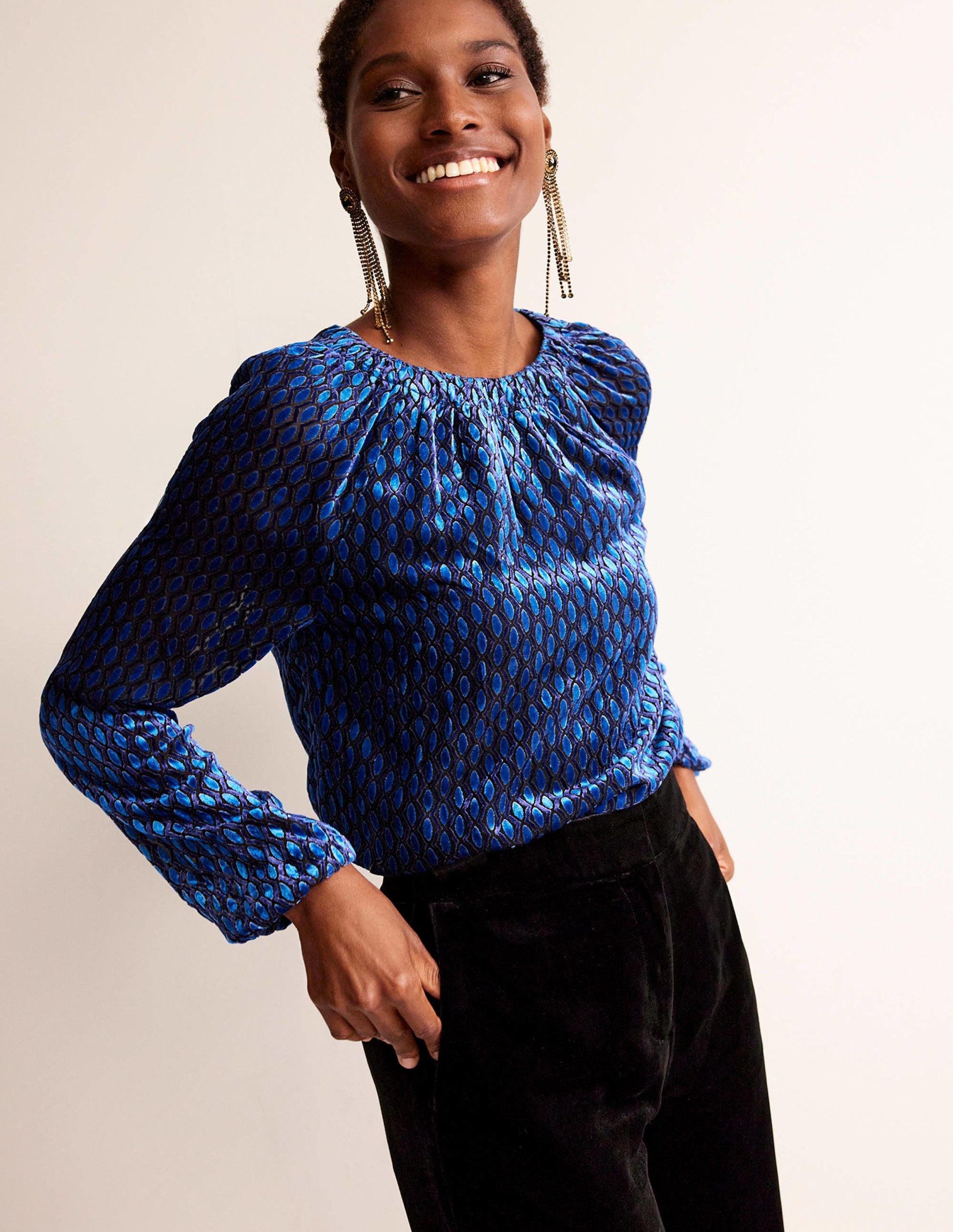 Bow-Back Top-Bright Cobalt, Geo Valley-4