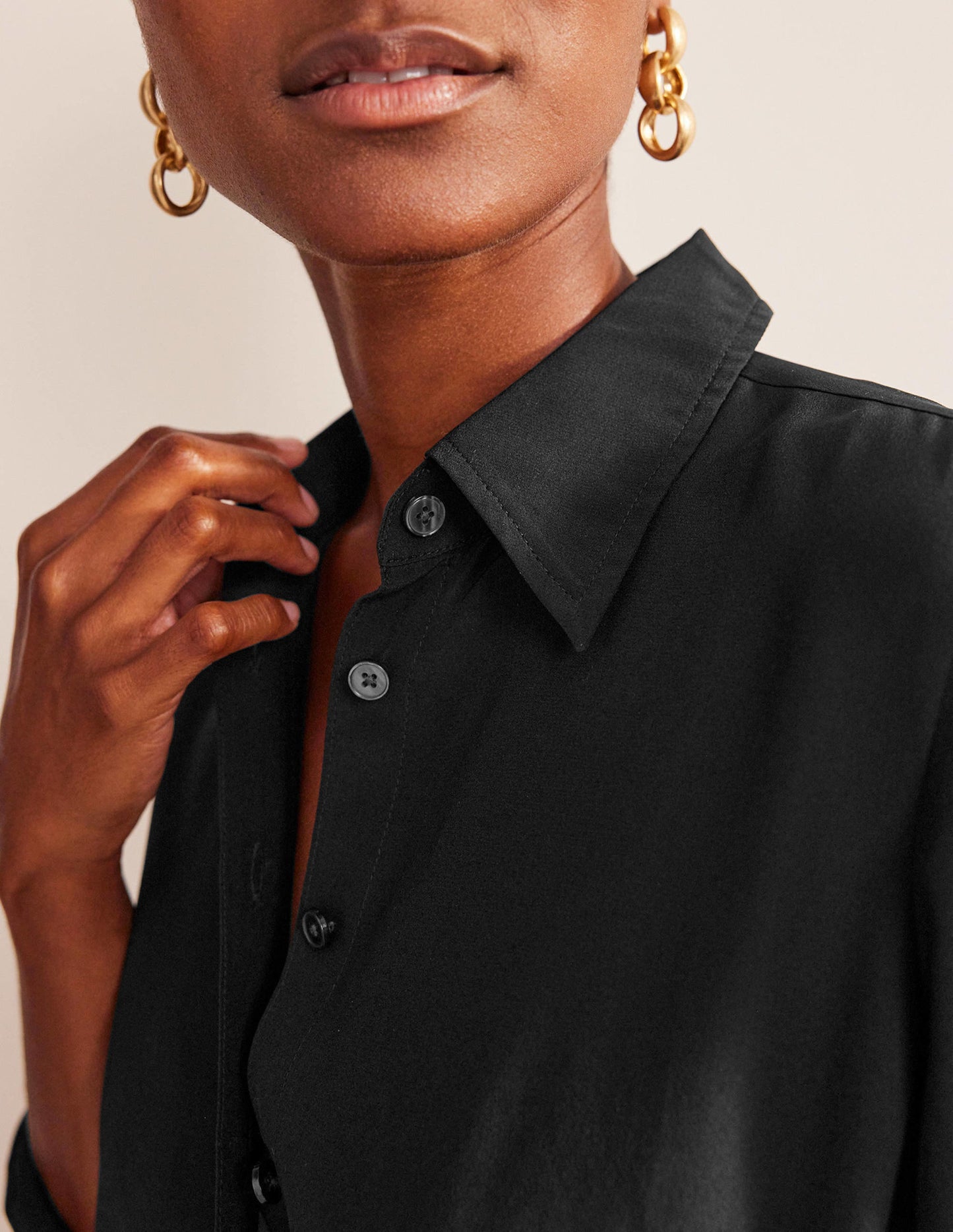 Sienna Silk Shirt-Black