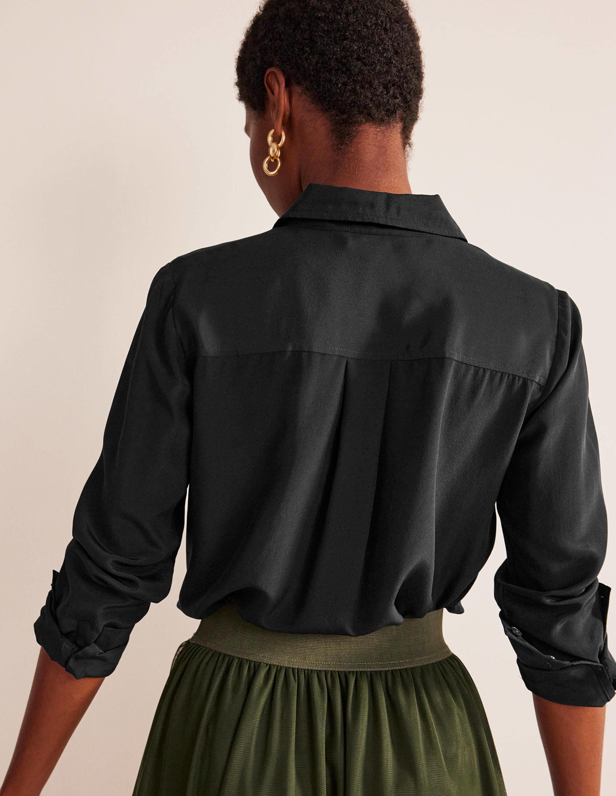 Sienna Silk Shirt-Black - Image 3