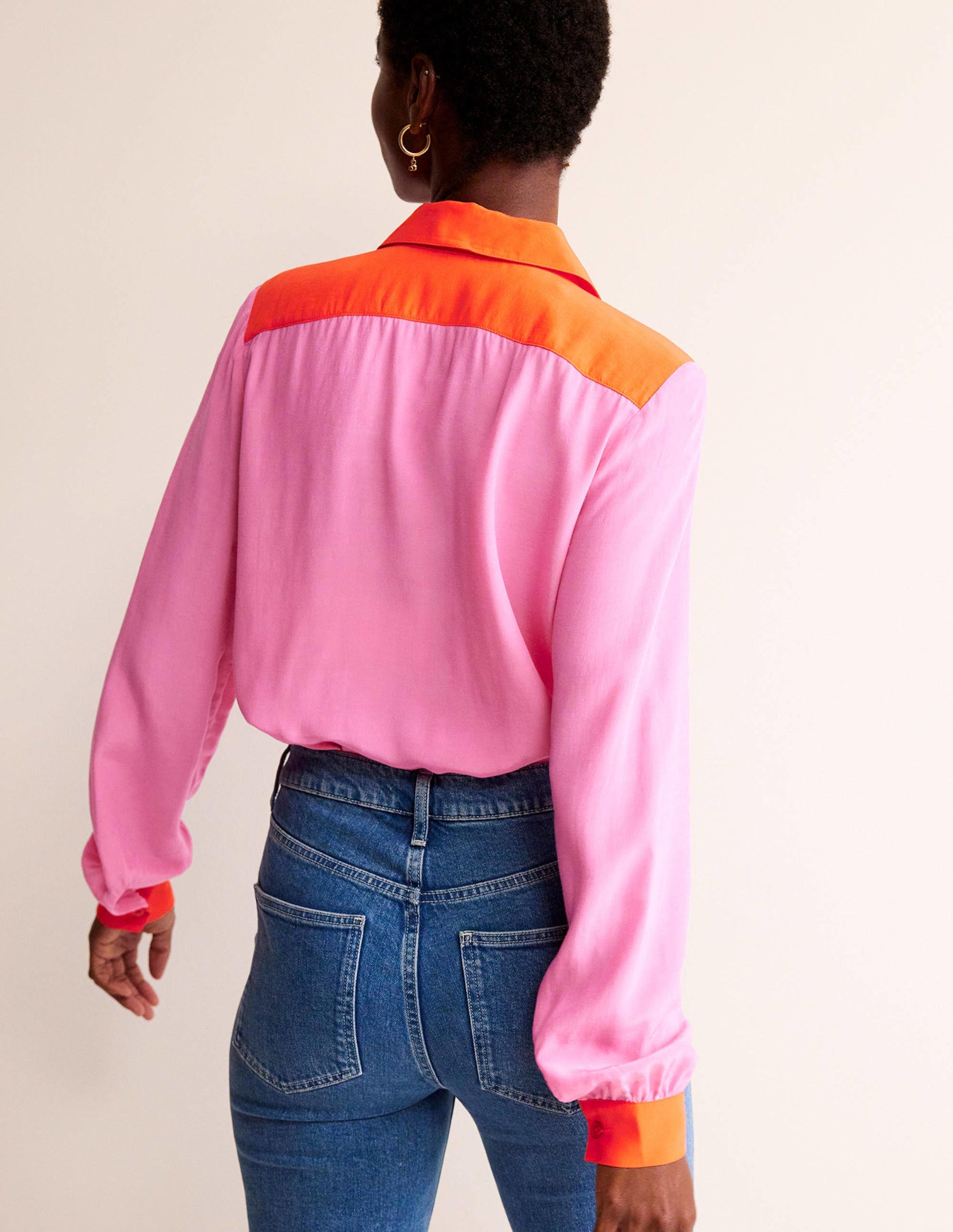 Colour Block Shirt-Pink/Red-3