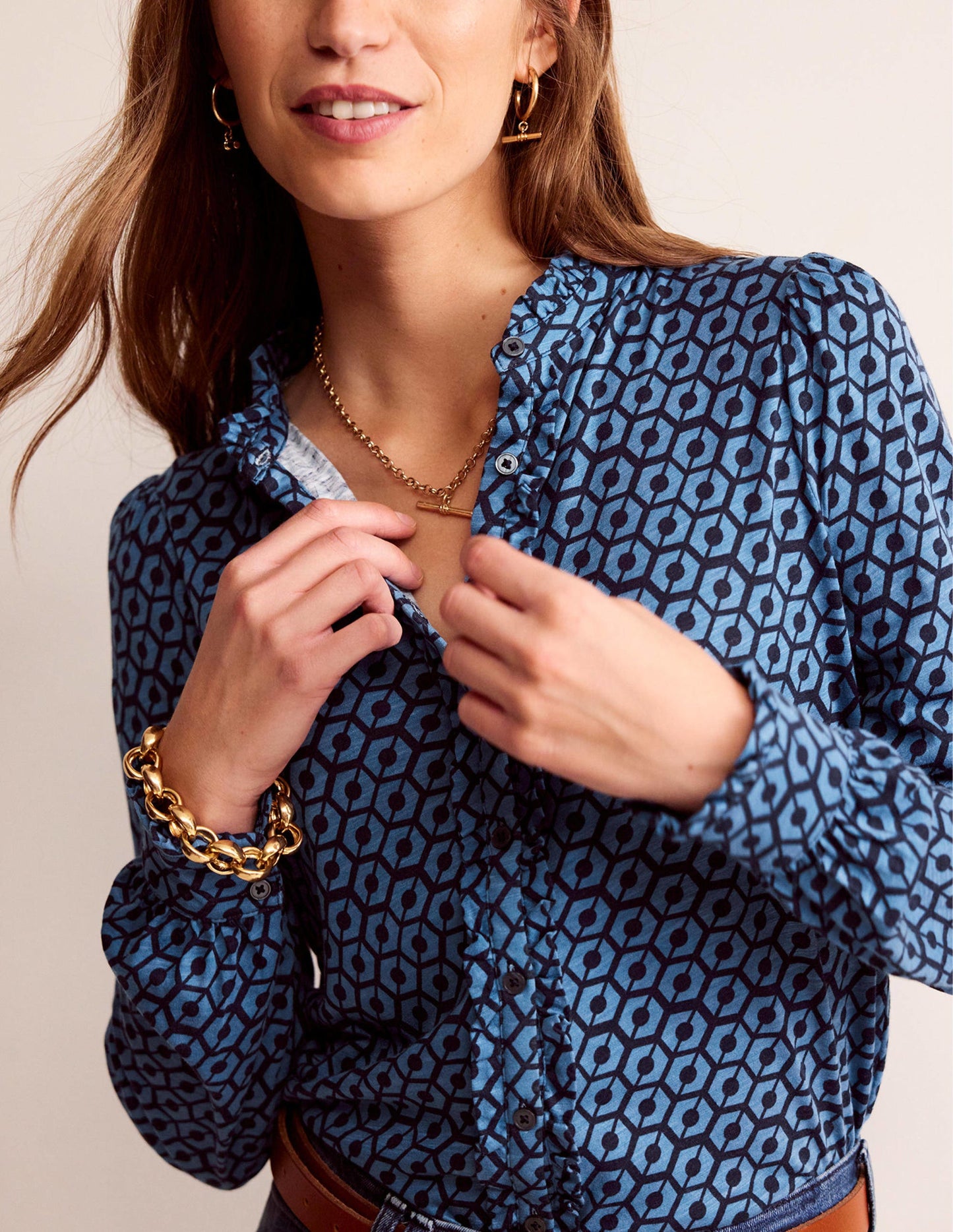 Caroline Jersey Shirt-Azure, Reverie