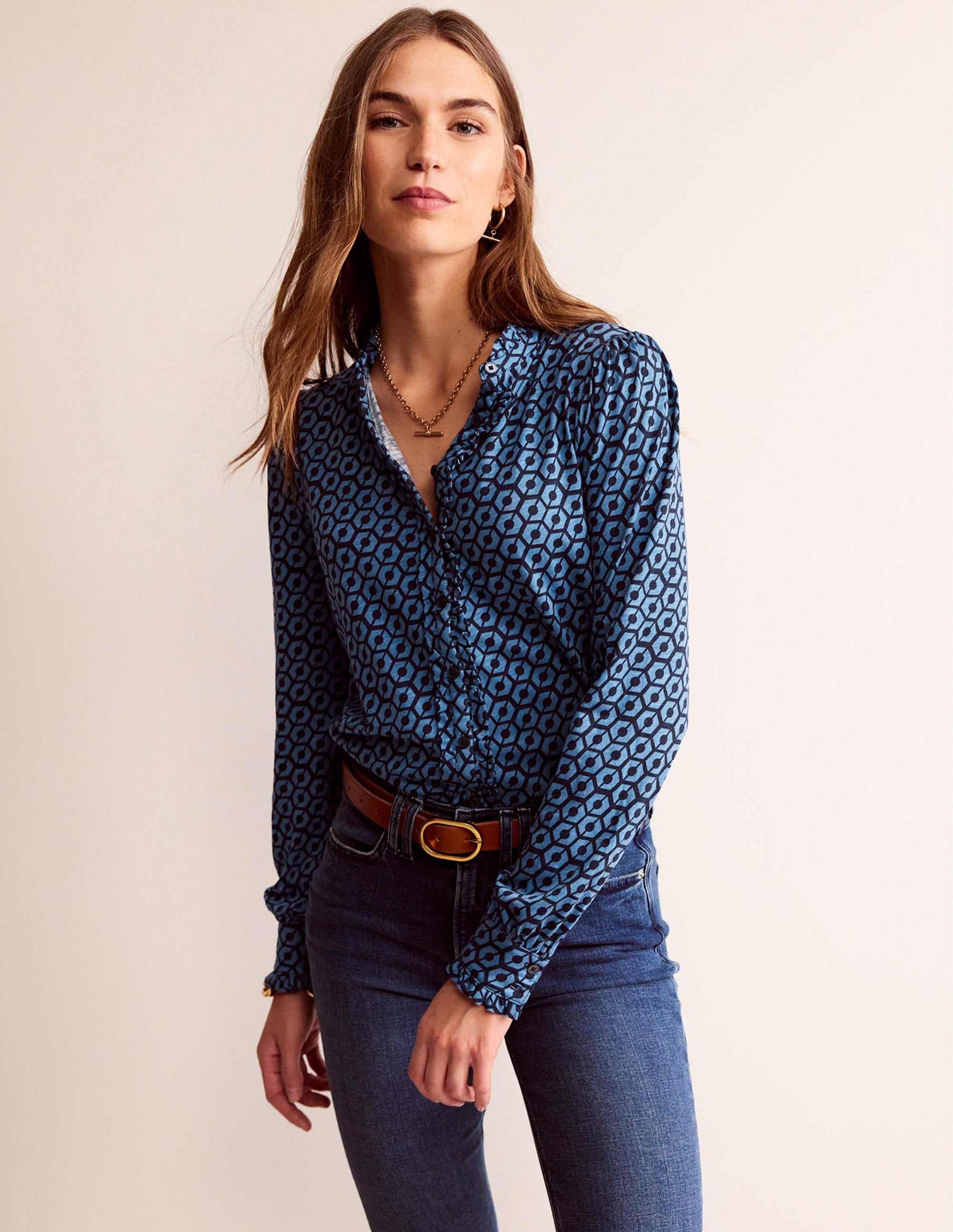 Caroline Jersey Shirt-Azure, Reverie - Image 4