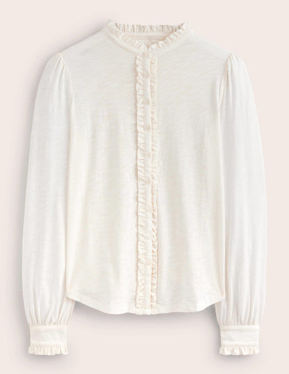 Caroline Jersey Shirt-Ivory