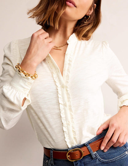 Caroline Jersey Shirt-Ivory