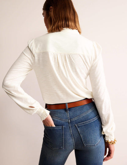 Caroline Jersey Shirt-Ivory