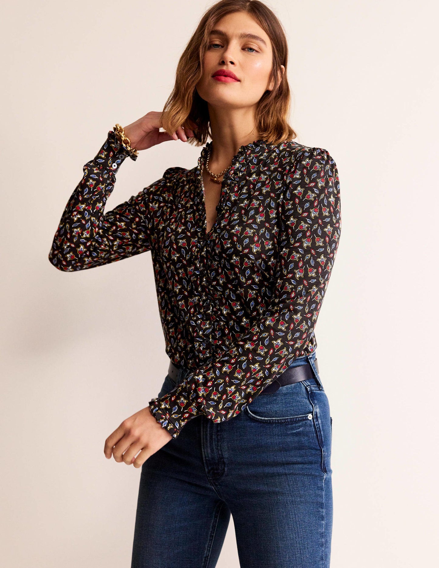 Caroline Jersey Shirt-Multi, Tulip Bud