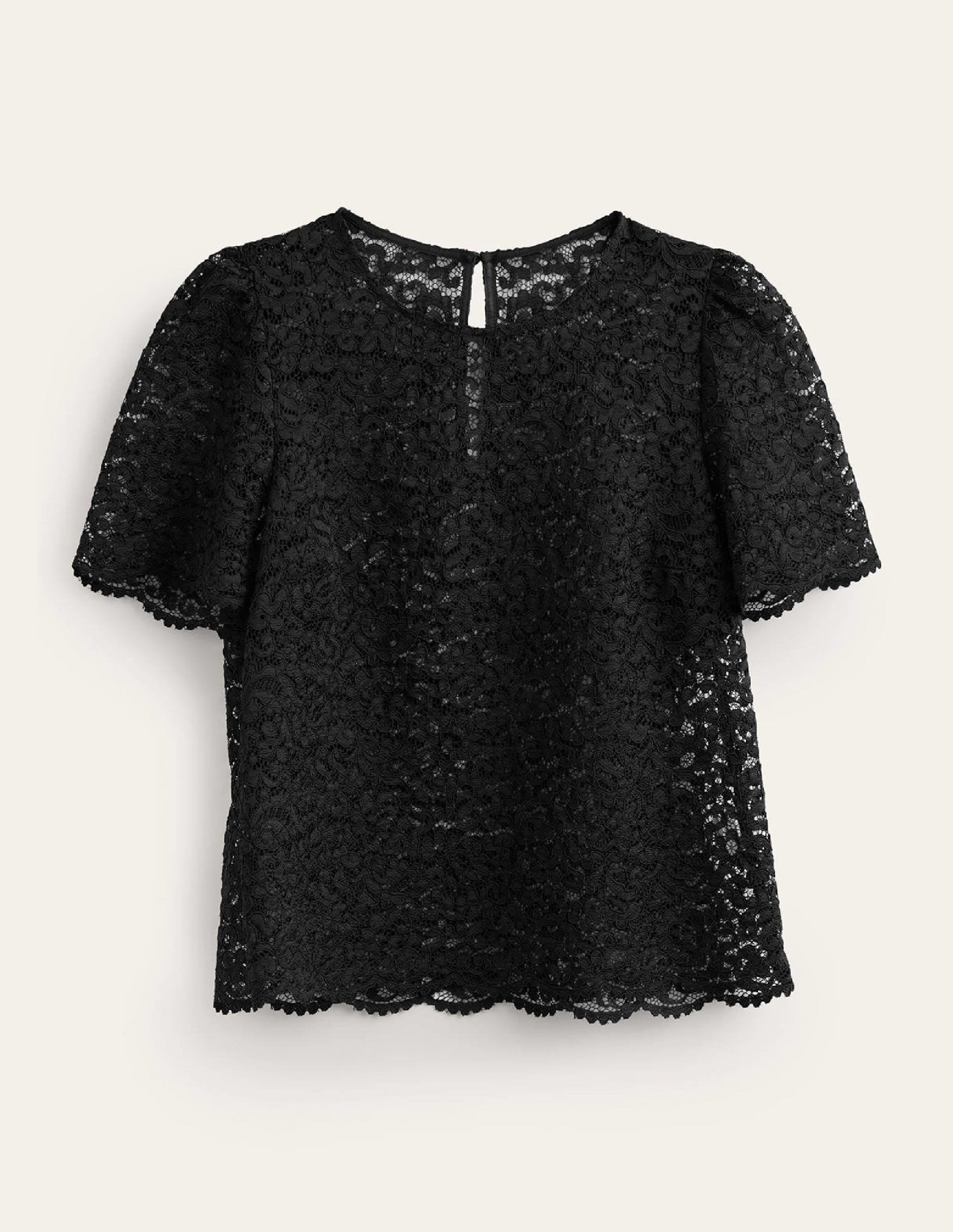 Lace Co-ord T-Shirt-Black - Image 6