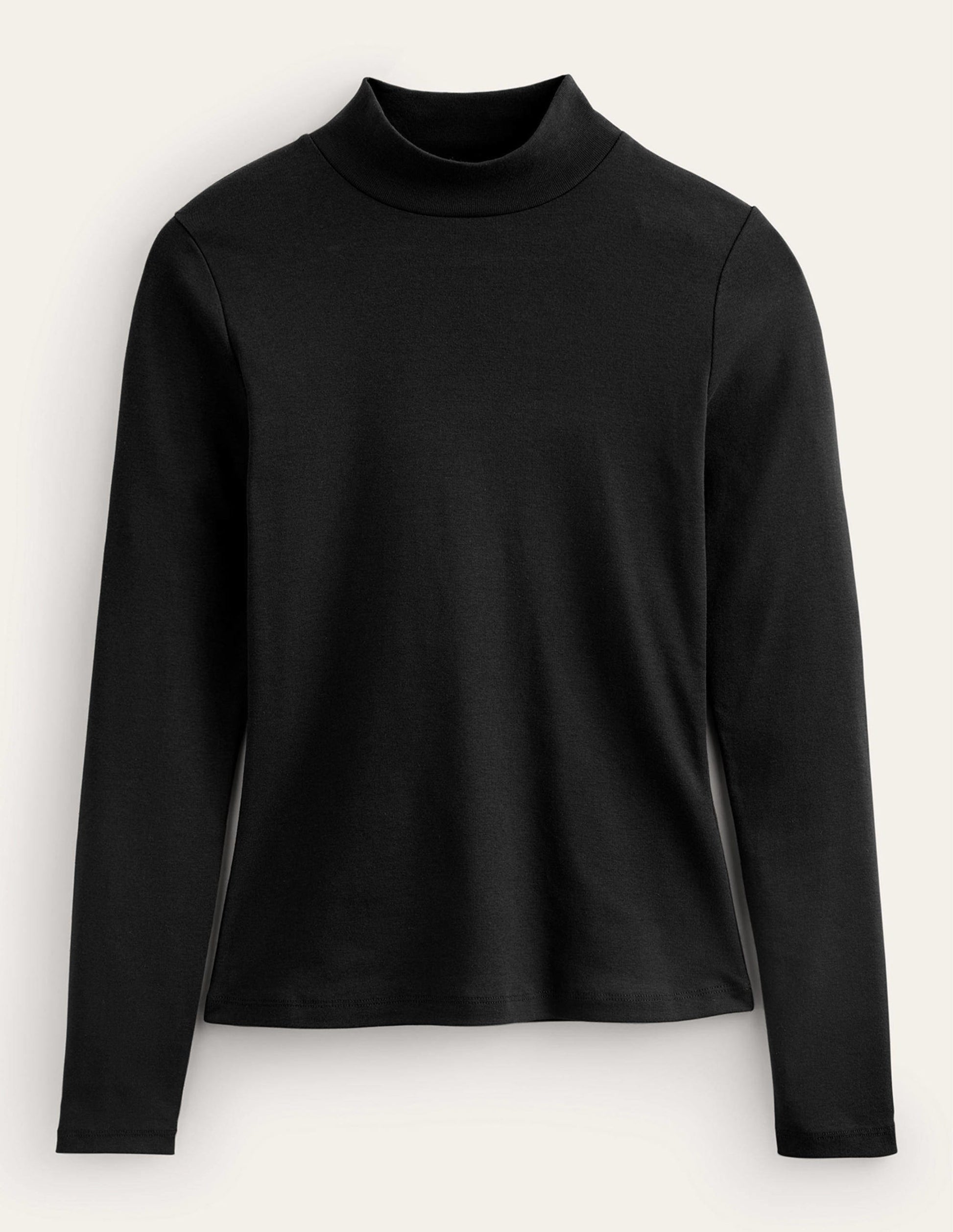 Essential High Neck Jersey Top-Black-5