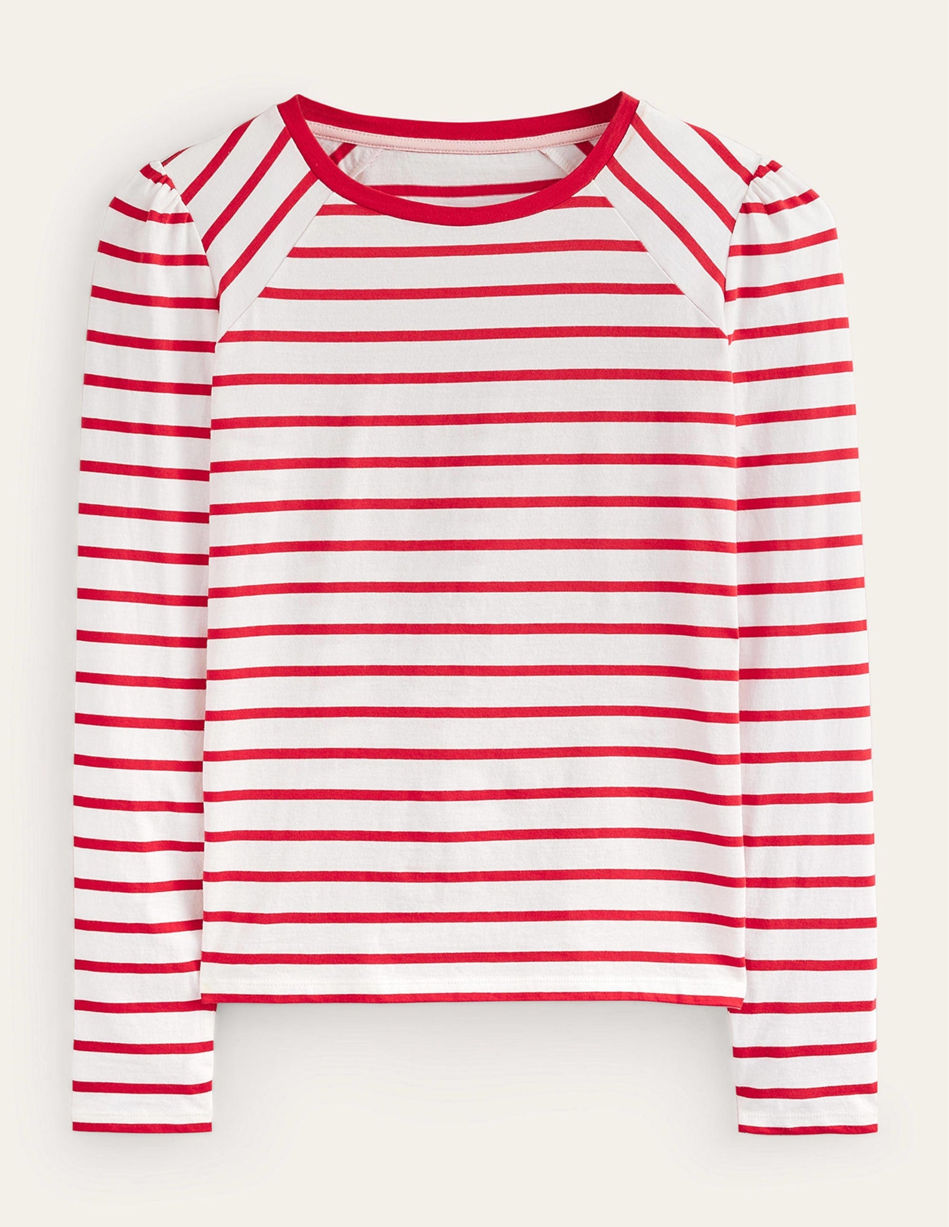 Arabella Stripe T-Shirt-Hot Pepper, Ivory-5