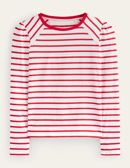 Arabella Stripe T-Shirt-Hot Pepper, Ivory-5