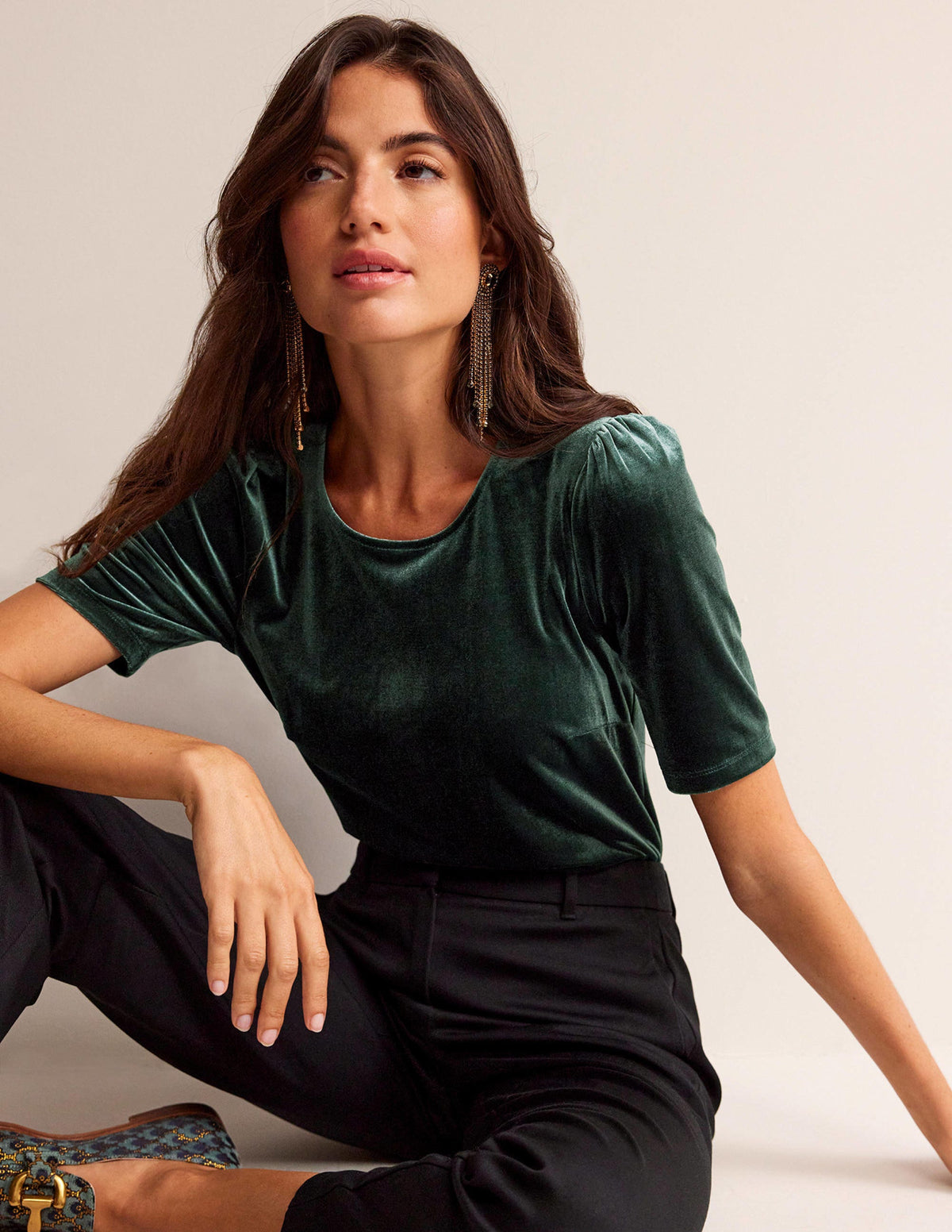 Velvet Party T-shirt-Chatsworth Green - Image 4