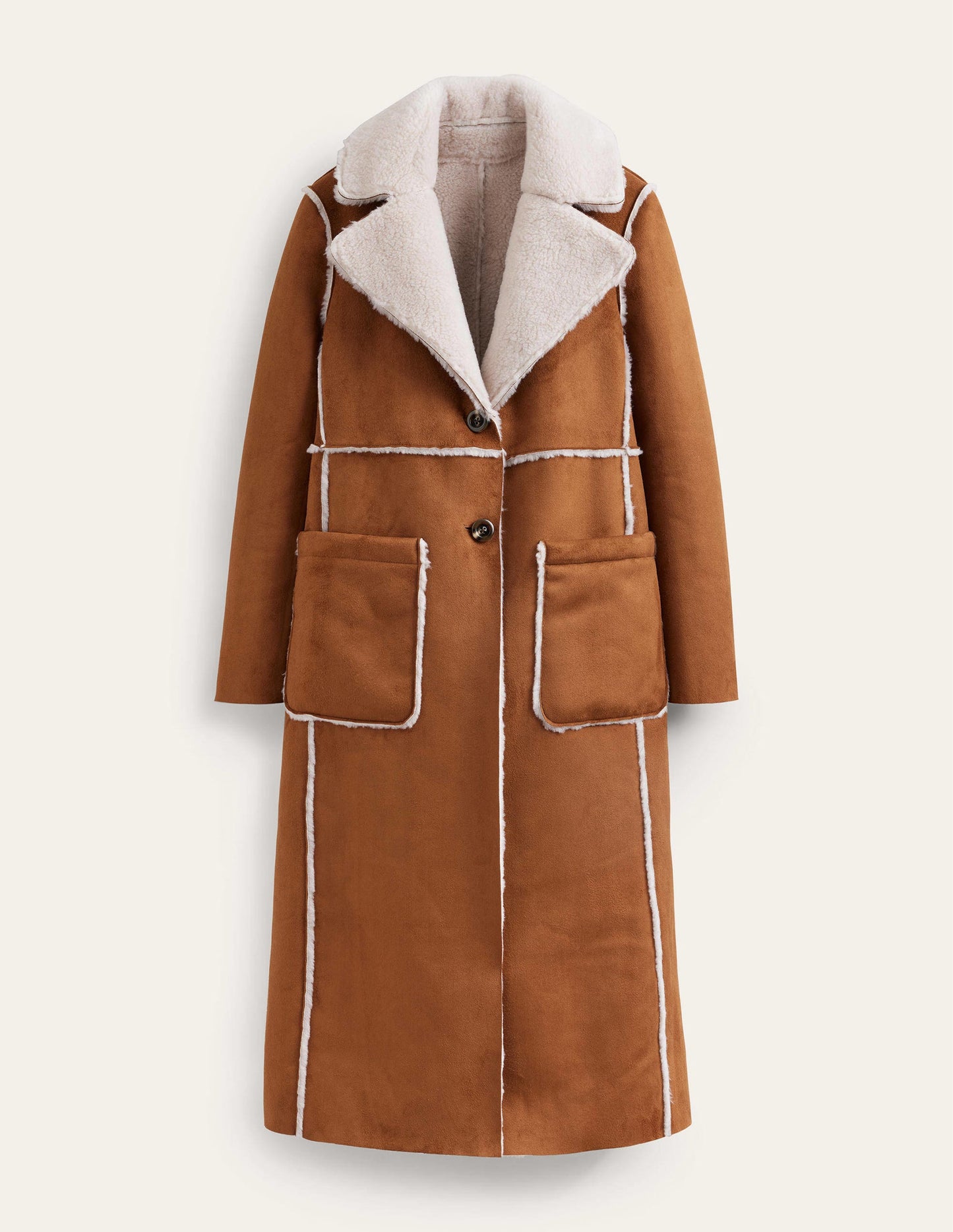 Reversible Faux-Shearling Coat-Hazel Brown