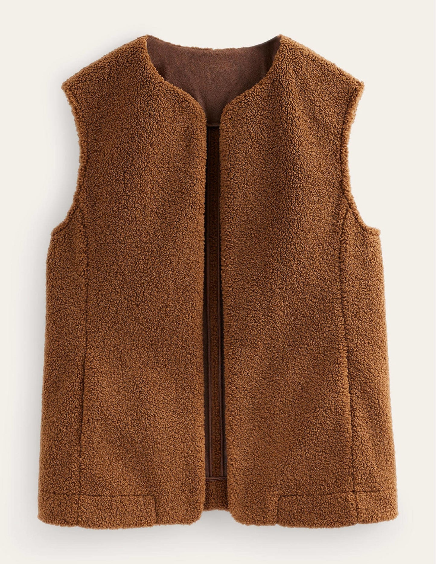 Teddy Gilet-Raw Umber
