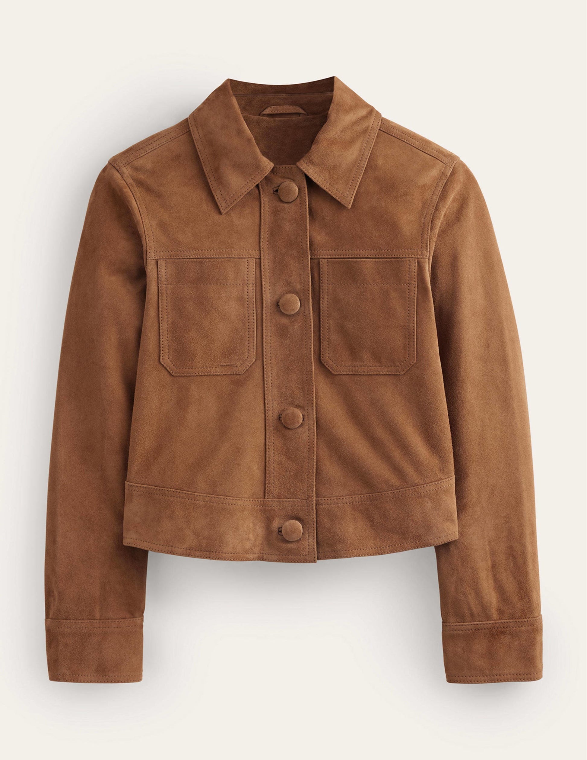 Collared Suede Jacket-Raw Umber-6