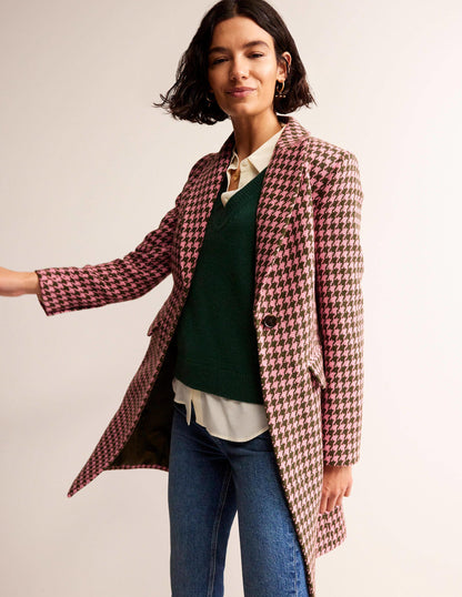 Canterbury Interest Coat-Pink and Khaki Dogstooth-4