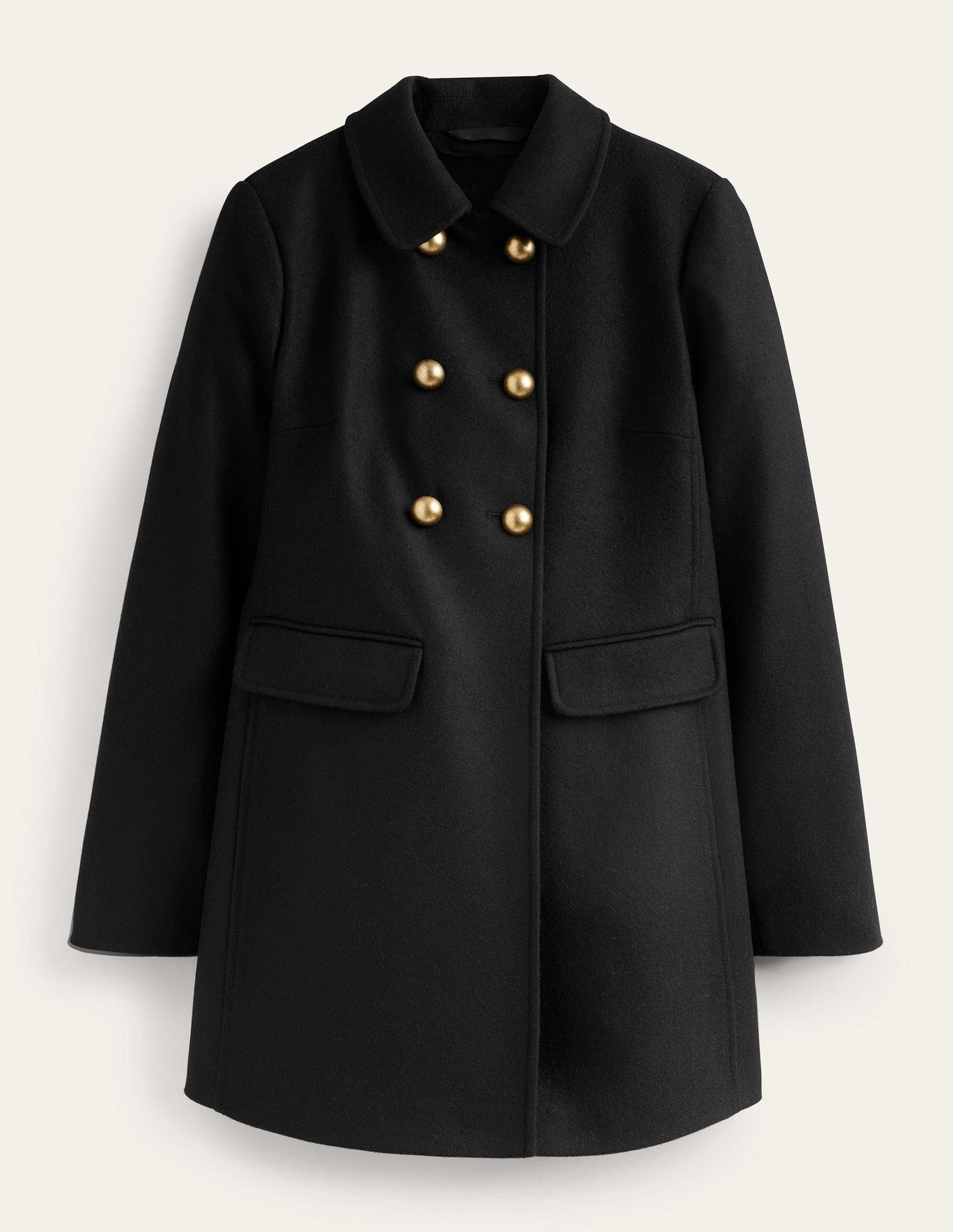 Double-Breasted Wool Coat-Black-5